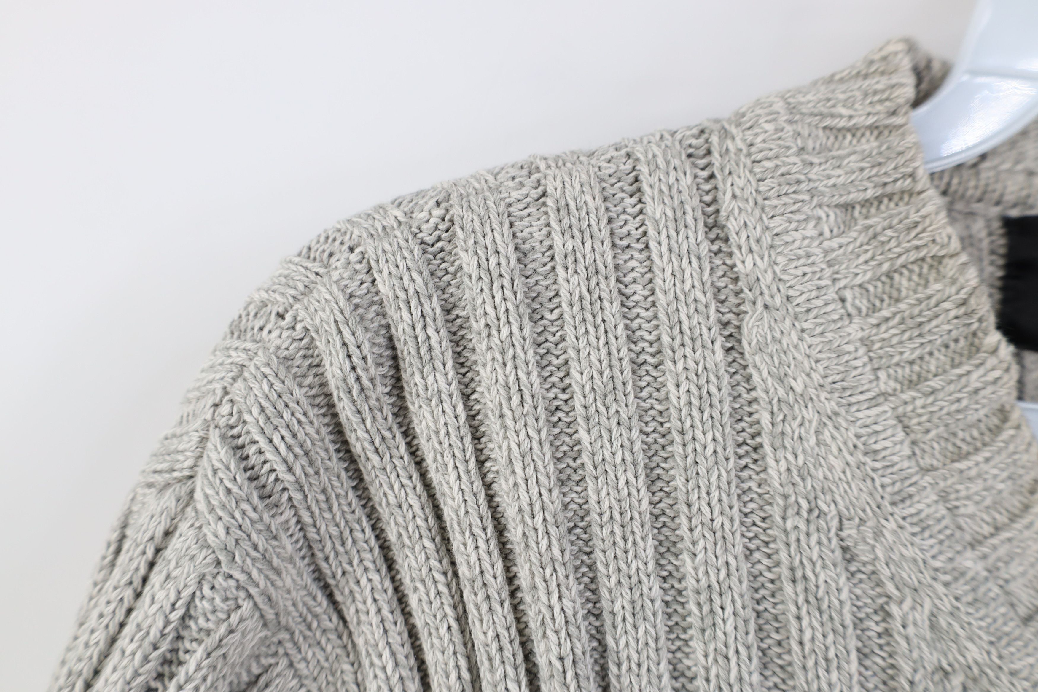 Express Vintage Y2K Express Babydoll Cotton Ribbed Knit Sweater Gray Size L / US 10 / IT 46 - 6 Thumbnail