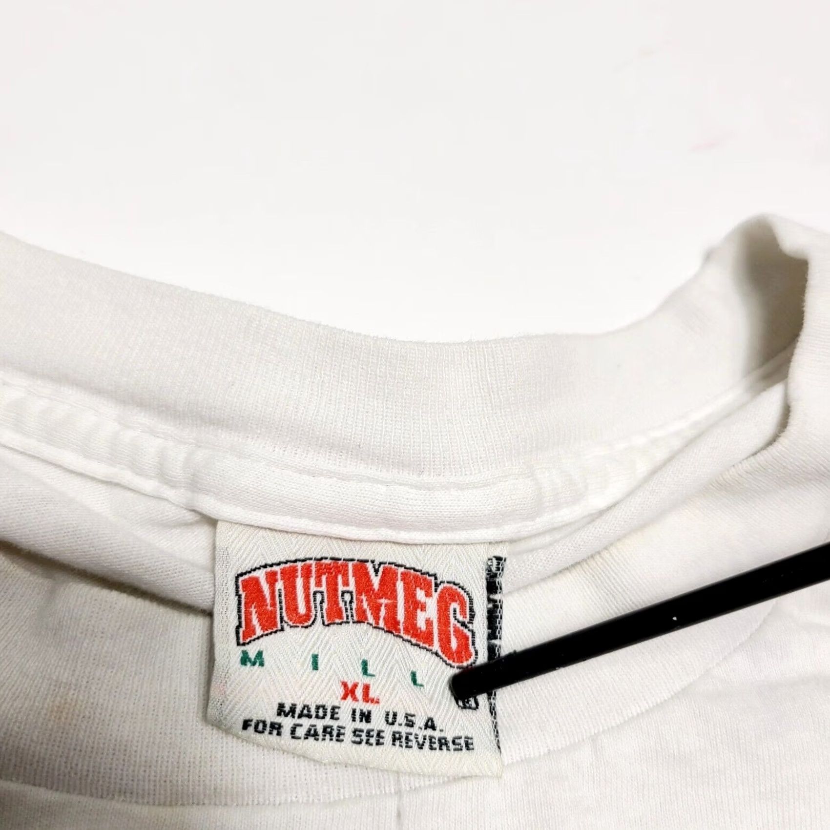 Nutmeg VINTAGE 90s Attitude Problem T-Shirt Mens XL Nutmeg White Graphic Print Basketball Crew Neck Short Sleeve Same Game New Rules Size US XL / EU 56 / 4 - 6 Thumbnail