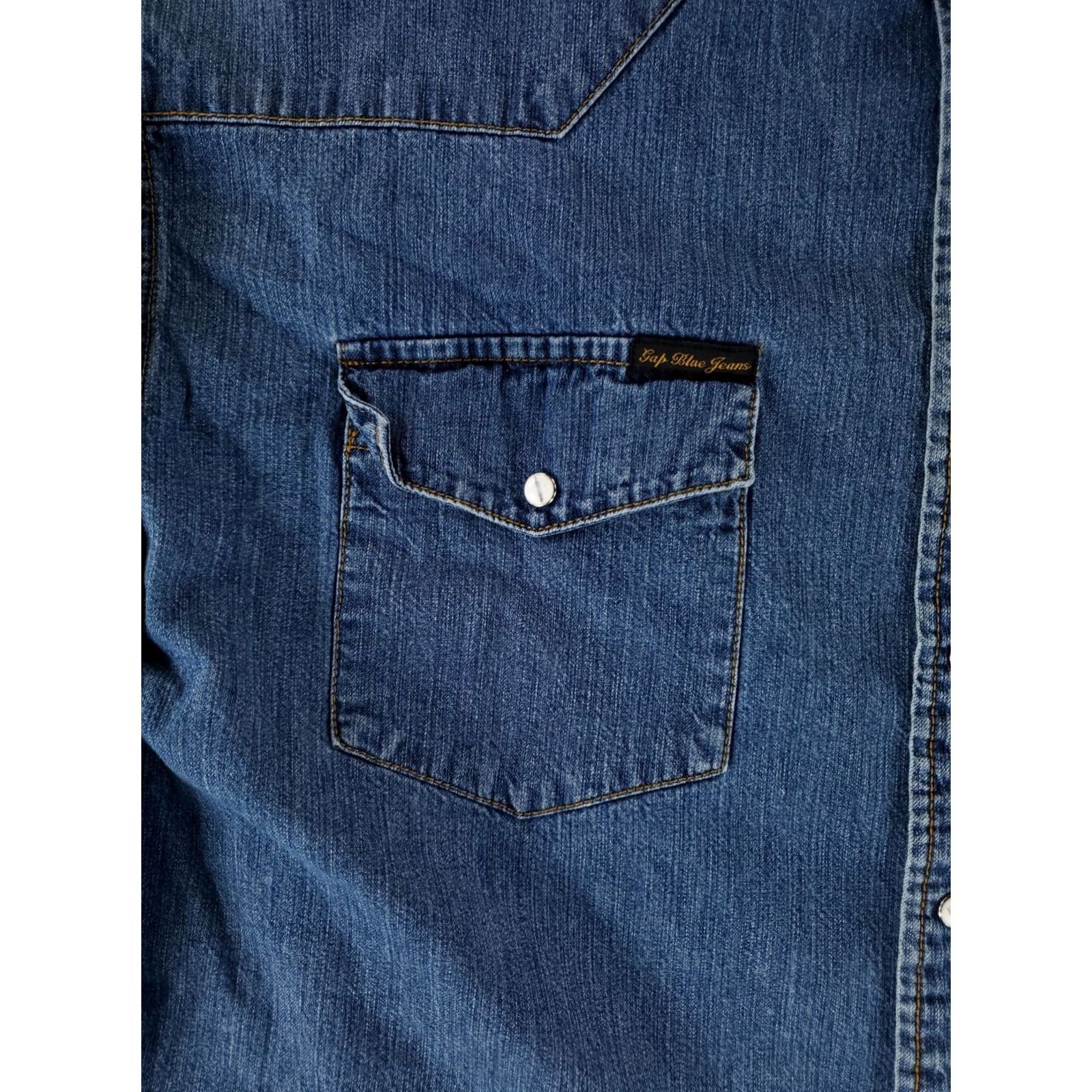 Gap VINTAGE Gap Shirt XL Mens Long Sleeve Denim Pearl Snap Blue 90s Western Button-Up Size US XL / EU 56 / 4 - 2 Thumbnail