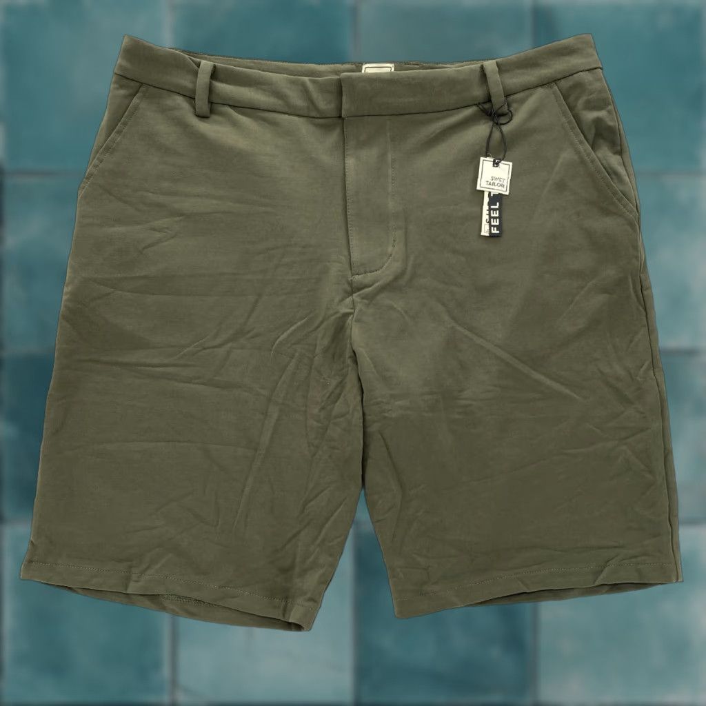 Vintage Swet Tailor Everyday Chino Shorts Mens 36 Army Green Stretch Casual Athletic NWT Size US 36 / EU 52 - 1 Thumbnail