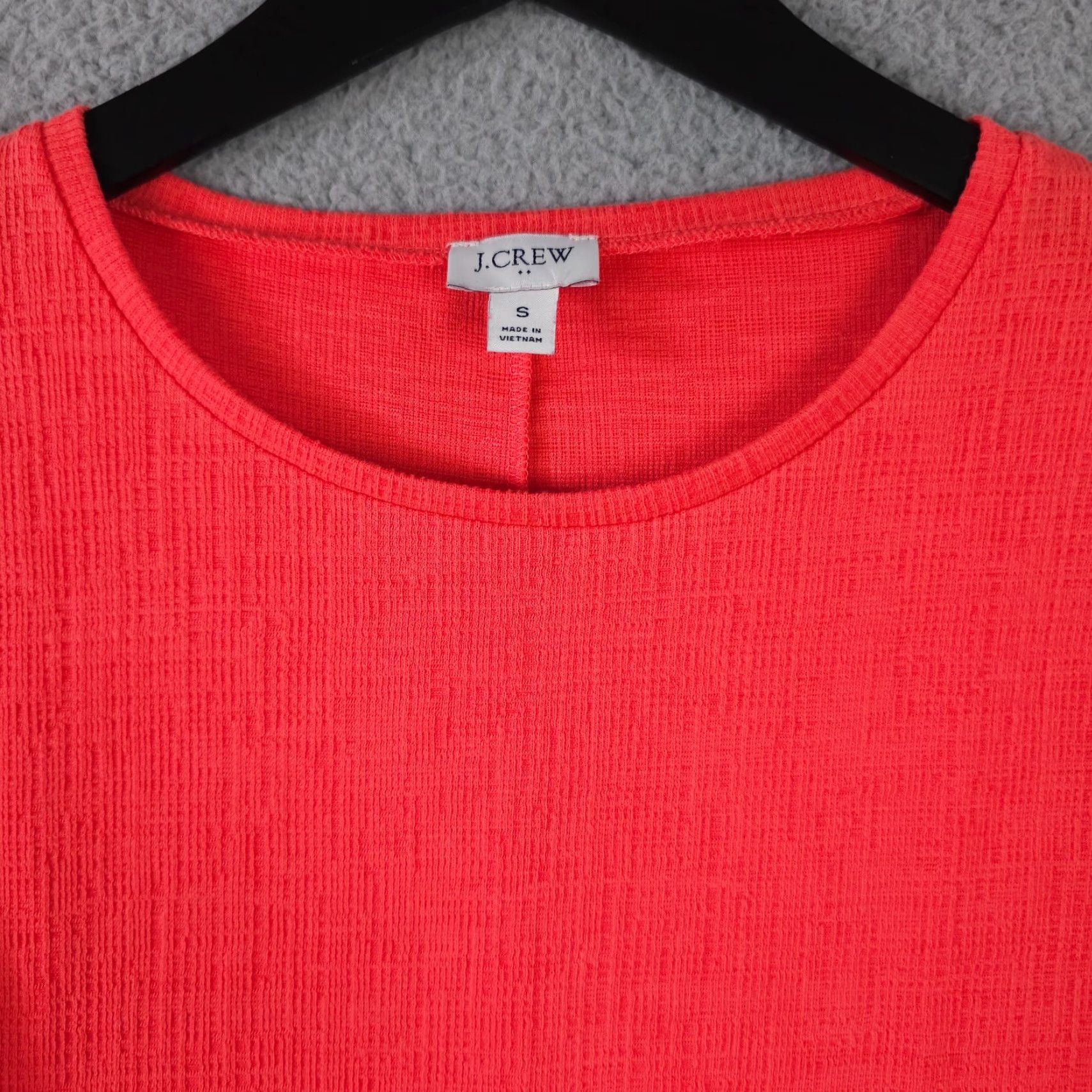 J.Crew J.CREW Shirt Womens Small Coral Puff Sleeve Textured Crew Neck Top Preppy Size S / US 4 / IT 40 - 7 Thumbnail