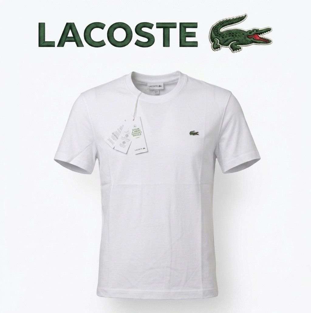Lacoste LACOSTE T-Shirt Uomo Bianca Girocollo Logo Verde - L Size US L / EU 52-54 / 3 - 1 Preview