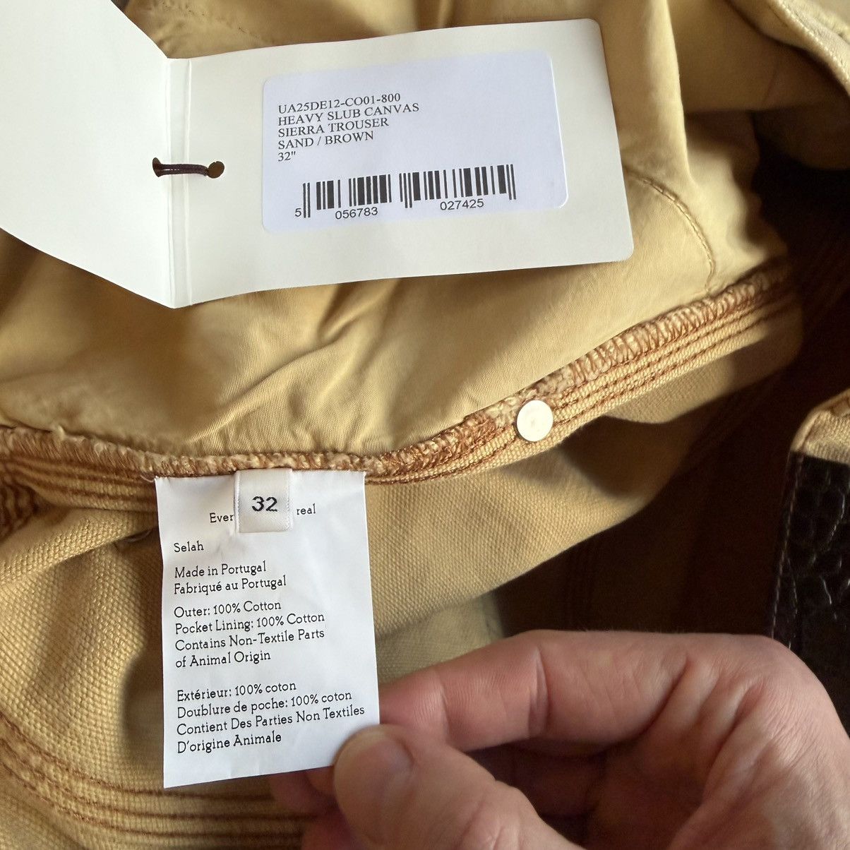 Wales Bonner Sand ‘Heavy Slub Canvas’ Sierra Pants Size US 34 / EU 50 - 5 Thumbnail
