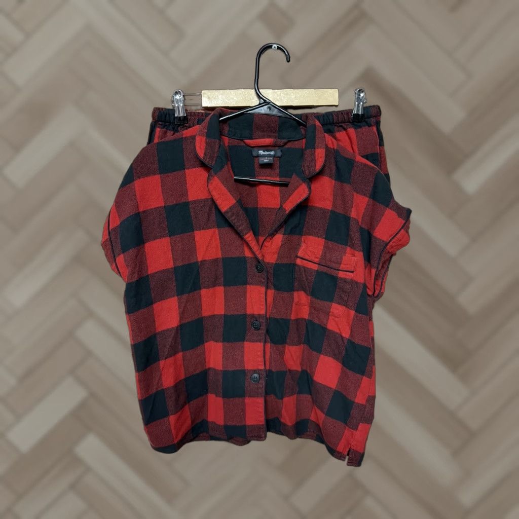 Madewell VINTAGE Madewell Red Black Cotton Flannel Pajama Set S Womens Pajama Set Red Plaid Buffalo Plaid Cotton Flannel Womens S Pajama Set Size ONE SIZE - 1 Thumbnail
