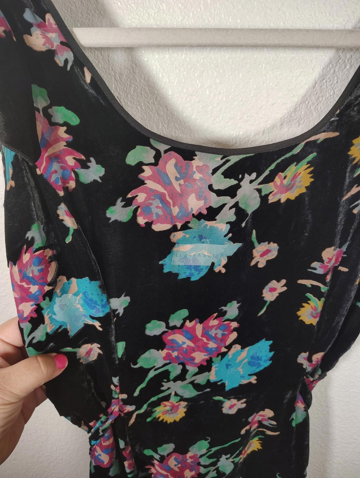 Johnny Was 4 Love Liberty Johnny Was Black Floral Silk Blend Mini Dress Size S / US 4 / IT 40 - 5 Thumbnail