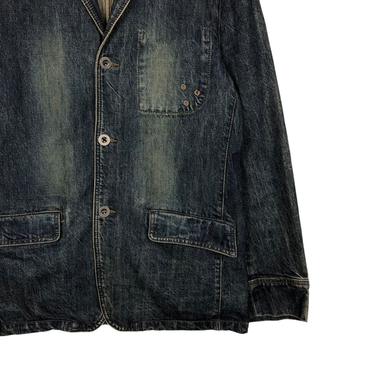 PPFM 🔥VINTAGE DENIM BIKER JACKET PPFM ISSEY MIYAKE Size US L / EU 52-54 / 3 - 7 Thumbnail