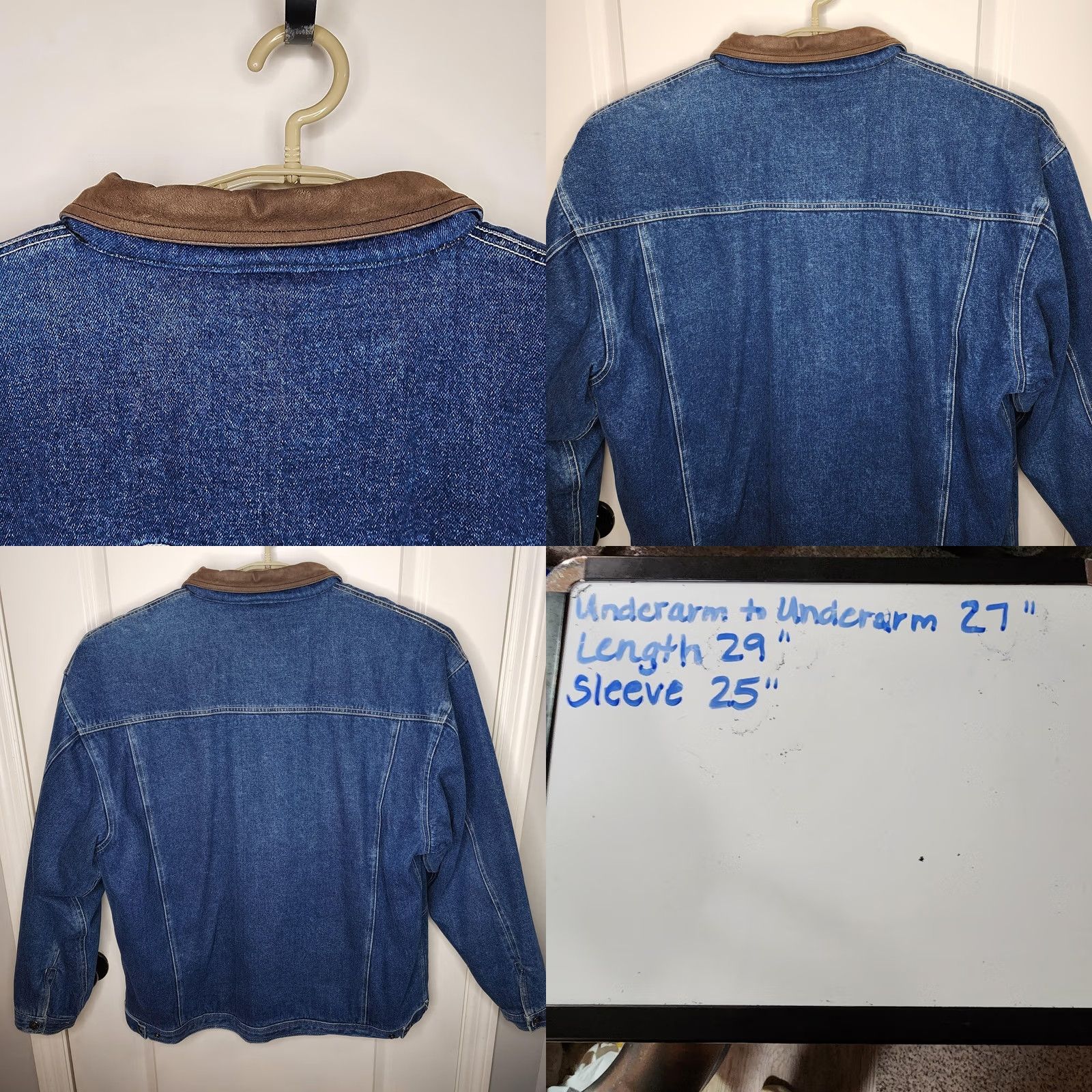 Denime VINTAGE North Bay Denim Chore Jacket Mens 2XL Quilted Workwear Leather Collar Jacket Size US XXL / EU 58 / 5 - 8 Thumbnail
