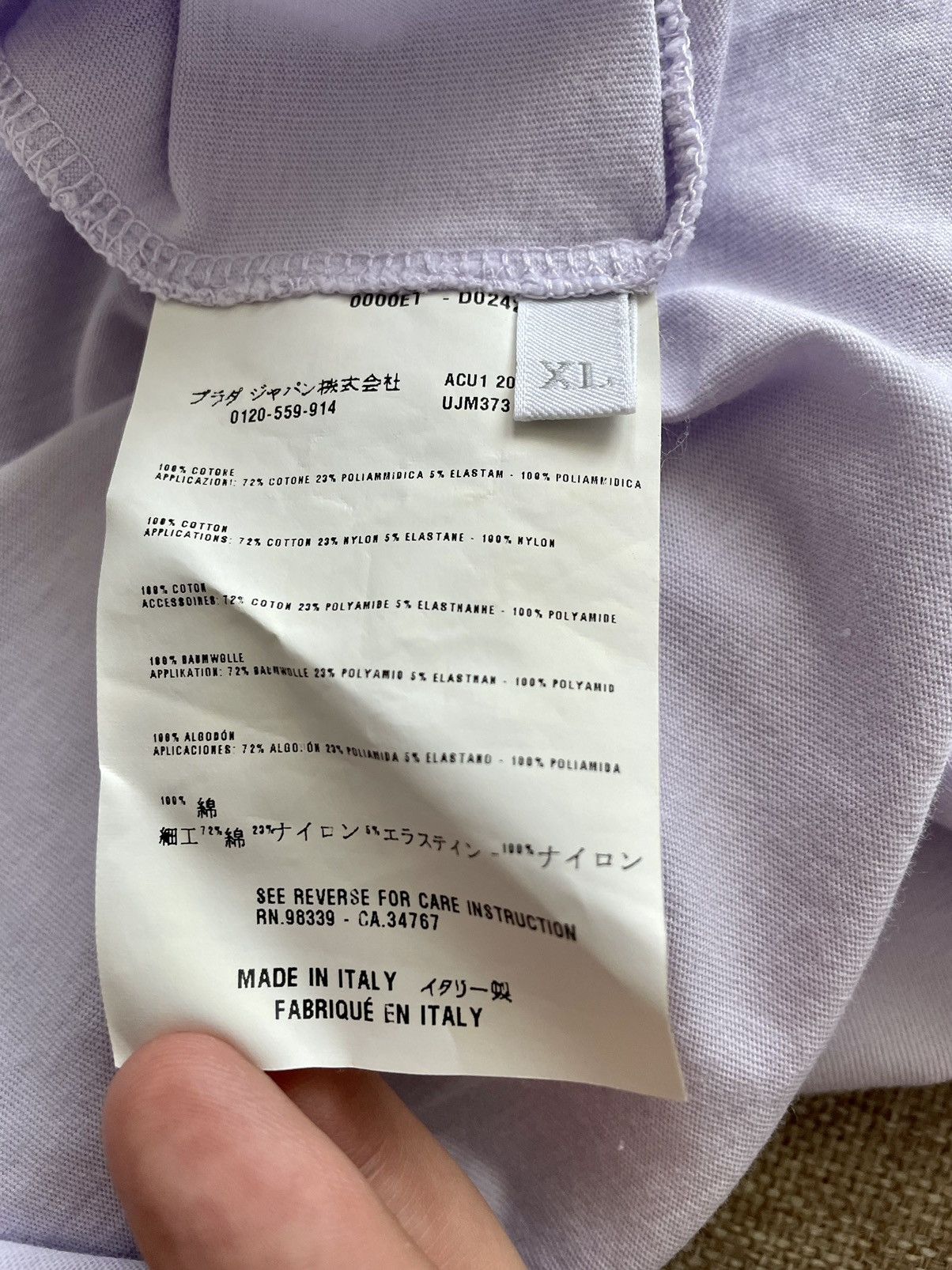 Prada Prada Vintage Lavender Orange/Black Logo Polo Shirt Size XL Size US XL / EU 56 / 4 - 8 Thumbnail