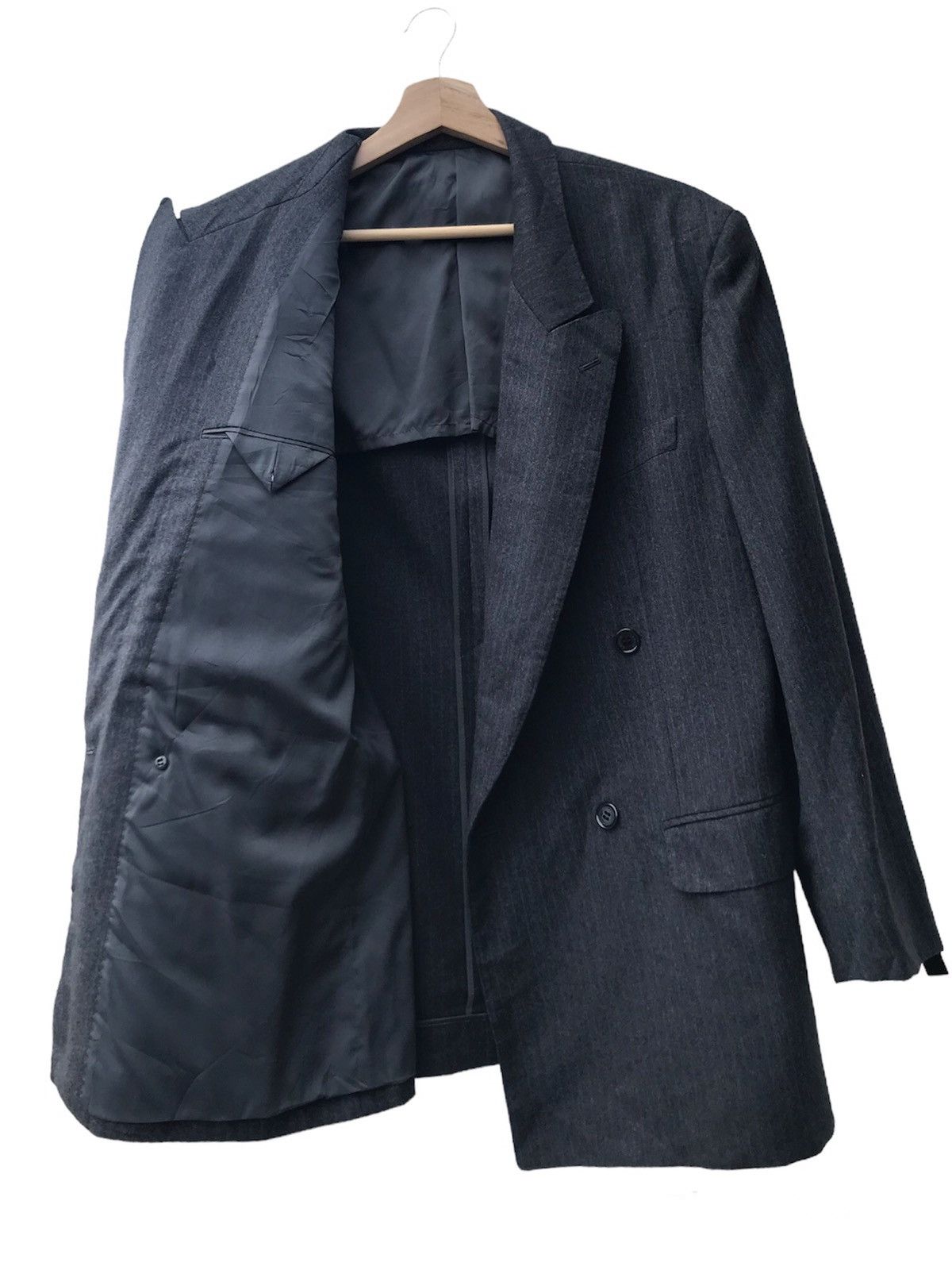 Lanvin Lanvin Double Breasted Grey Striped Wool Blazer Size US M / EU 48-50 / 2 - 3 Thumbnail