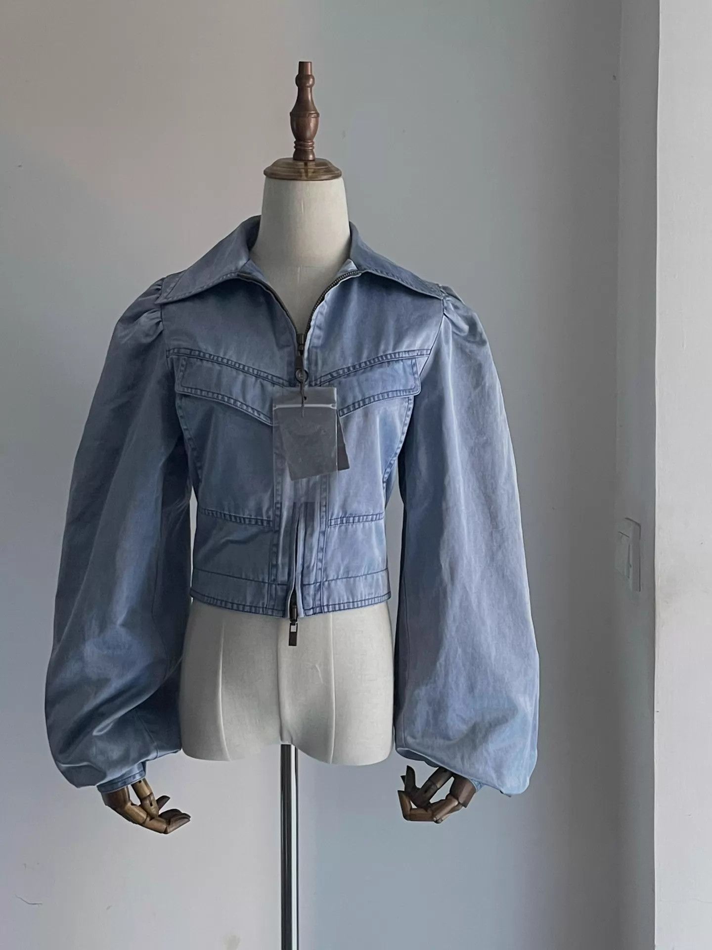 Alexander McQueen McQ Vintage Puff Sleeve Waisted Short Jacket Size 40 (Small) Size S / US 4 / IT 40 - 1 Thumbnail