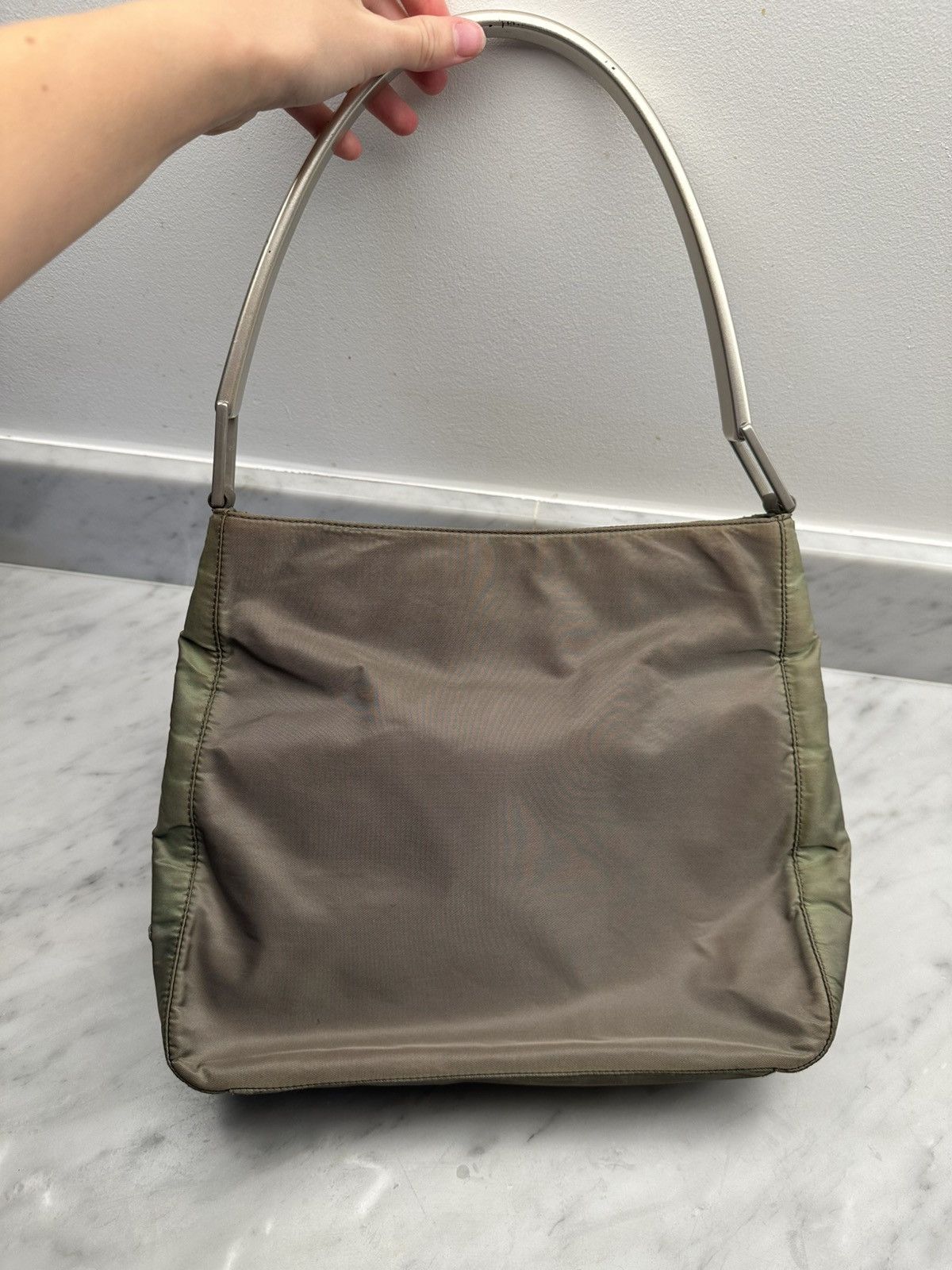 Prada Prada shoulder bag 🔥 khaki logo triangle handbag clear arm Size ONE SIZE - 7 Thumbnail