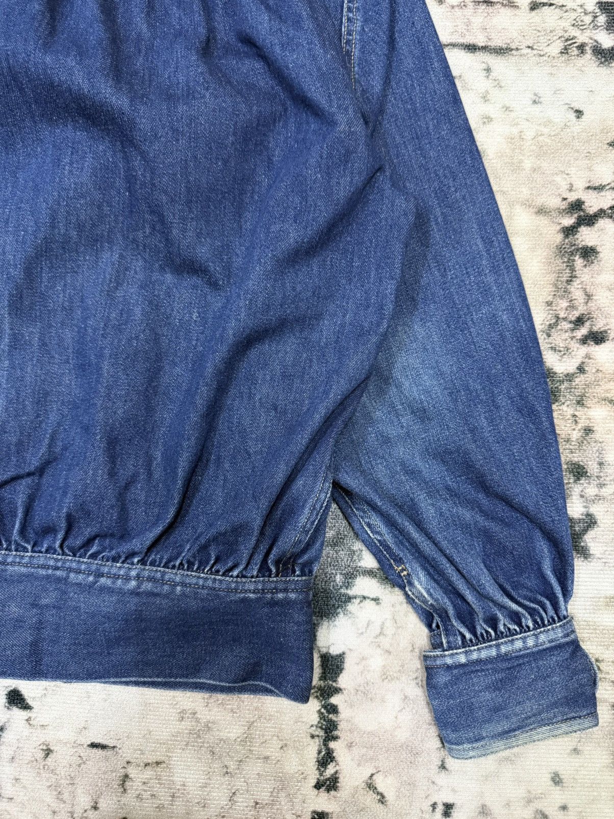 Japanese Brand × Norma Kamali × Vintage Norma Kamali Denim Bomber Jacket Size S / US 4 / IT 40 - 13 Thumbnail