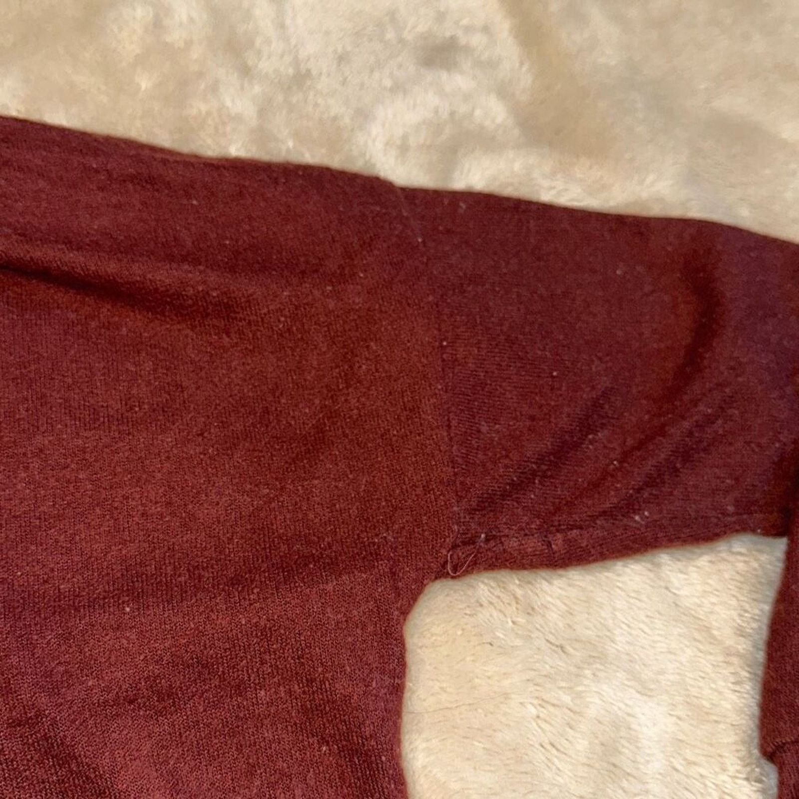 Other Caution to the Wind Maroon Cropped Collared Shirt | Sz M Size M / US 6-8 / IT 42-44 - 4 Thumbnail