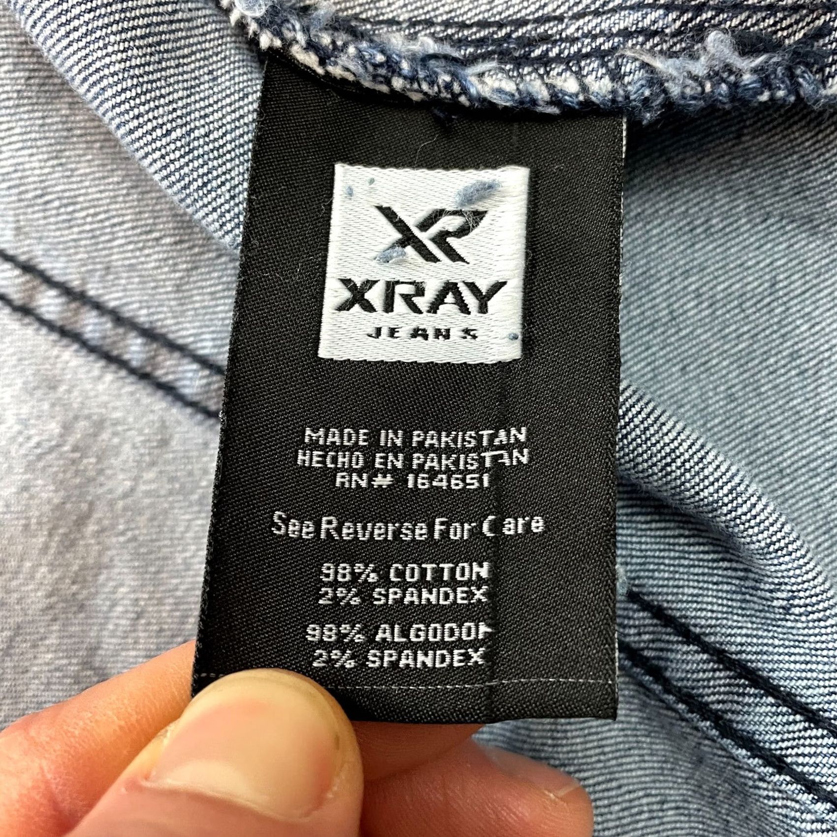 Vintage XRAY Jacket Mens M Blue Denim Distressed Patch Button Up Short Sleeve? (adjust to avoid extra words) Size US 31 - 5 Thumbnail