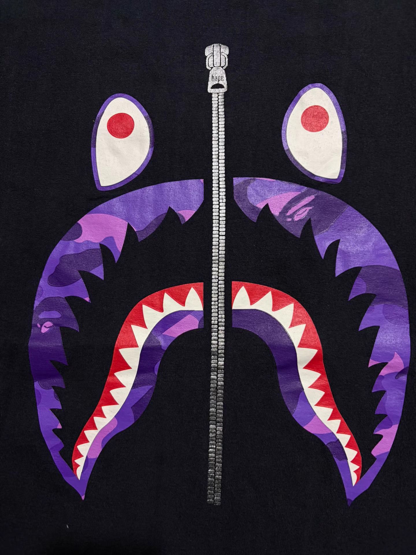 Bape Bape Purple Camo Shark Short Sleeve Tee Size US XXL / EU 58 / 5 - 2 Thumbnail