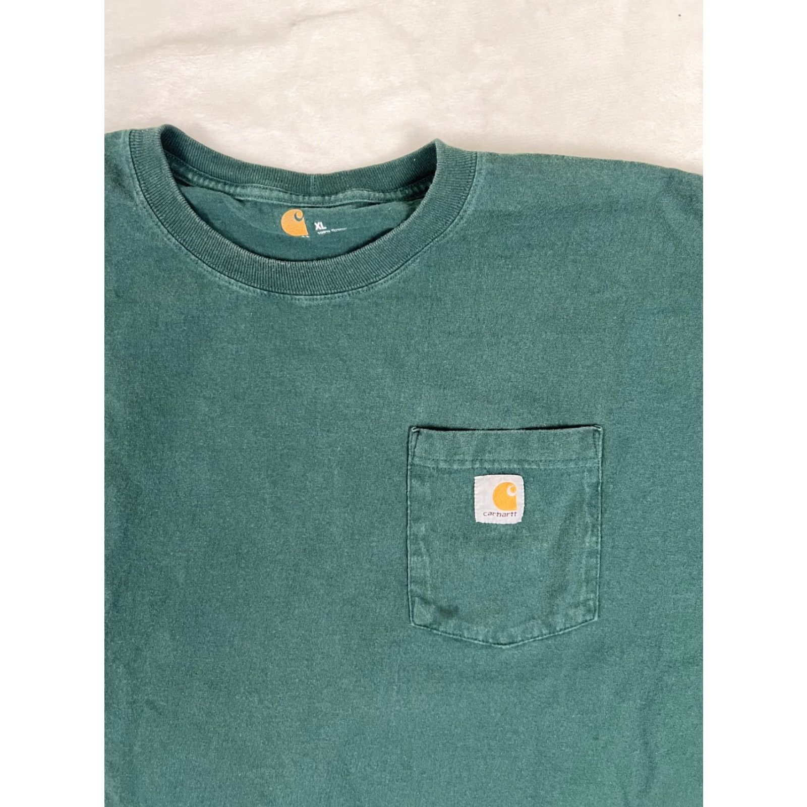Carhartt Carhartt Men’s K87 T-Shirt Pocket Crew Neck Short Sleeve Green XL Grunge Sun Faded Distressed Vintage No Size US XL / EU 56 / 4 - 4 Thumbnail