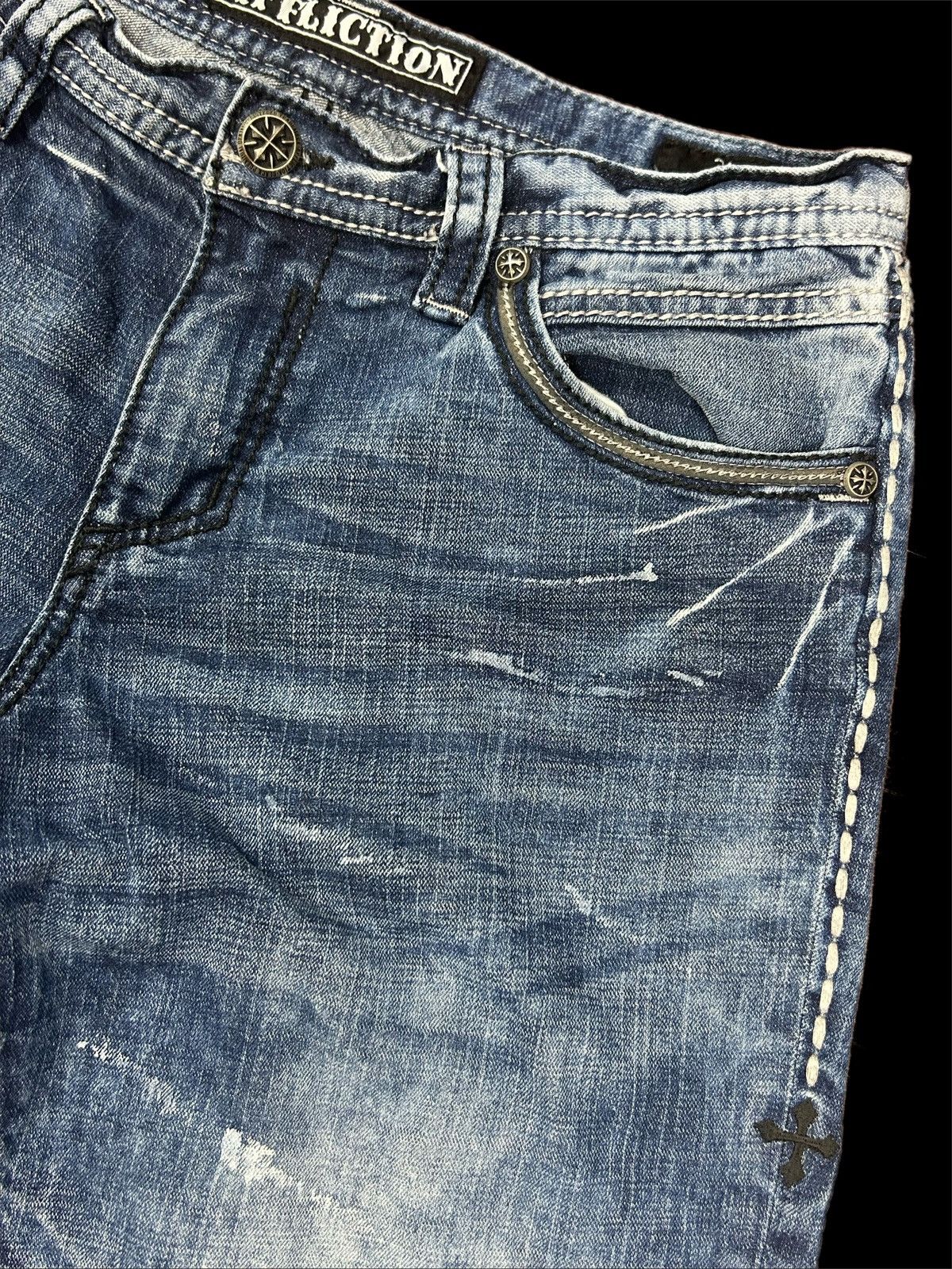 Affliction Affliction Denim Bootcut Acidwash Embroidered Jeans Size US 31 - 14 Thumbnail