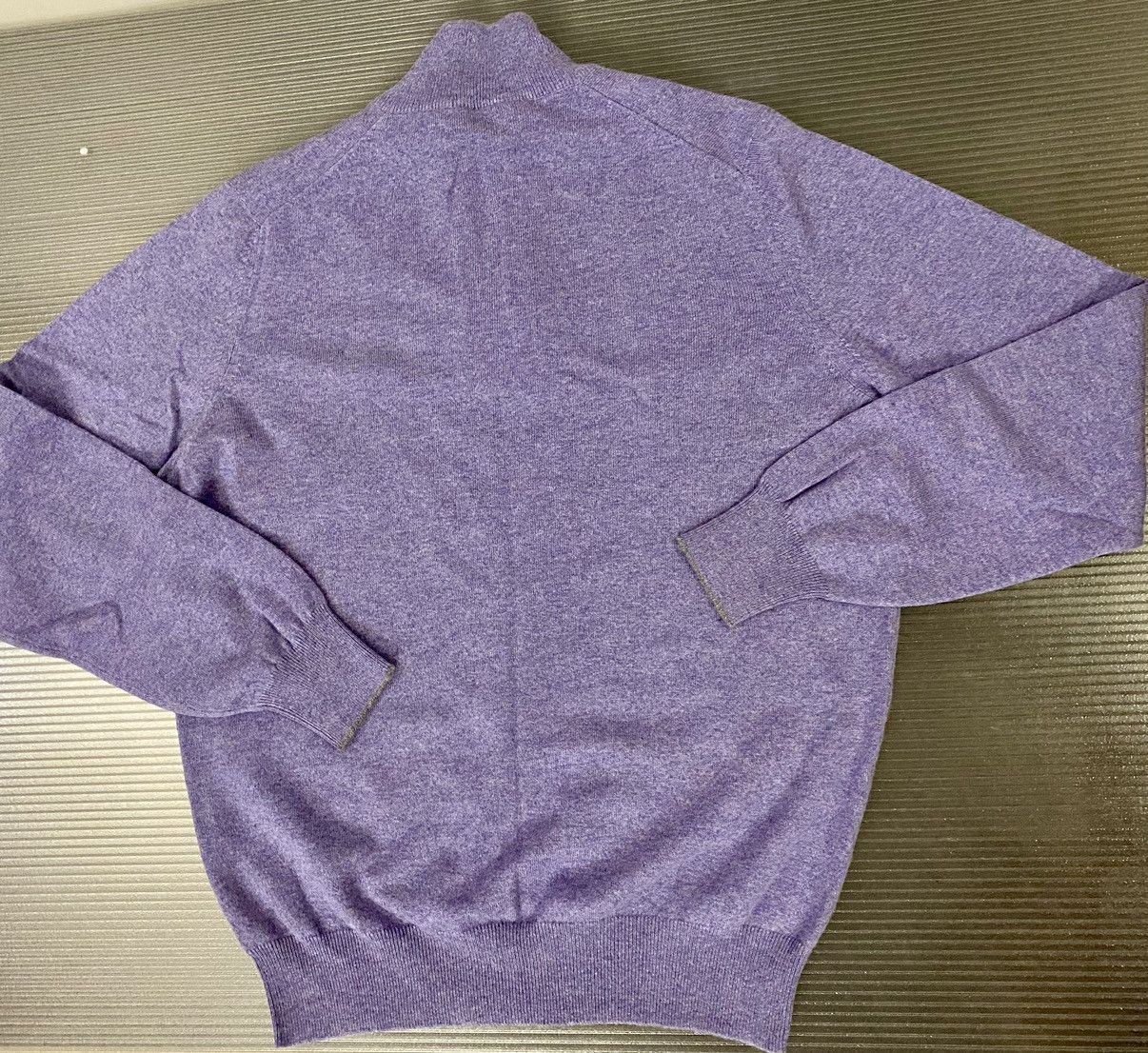 Brunello Cucinelli Brunello Cucinelli 🇮🇹 purple quarter zip cashmere pullover 52 Size US L / EU 52-54 / 3 - 3 Thumbnail