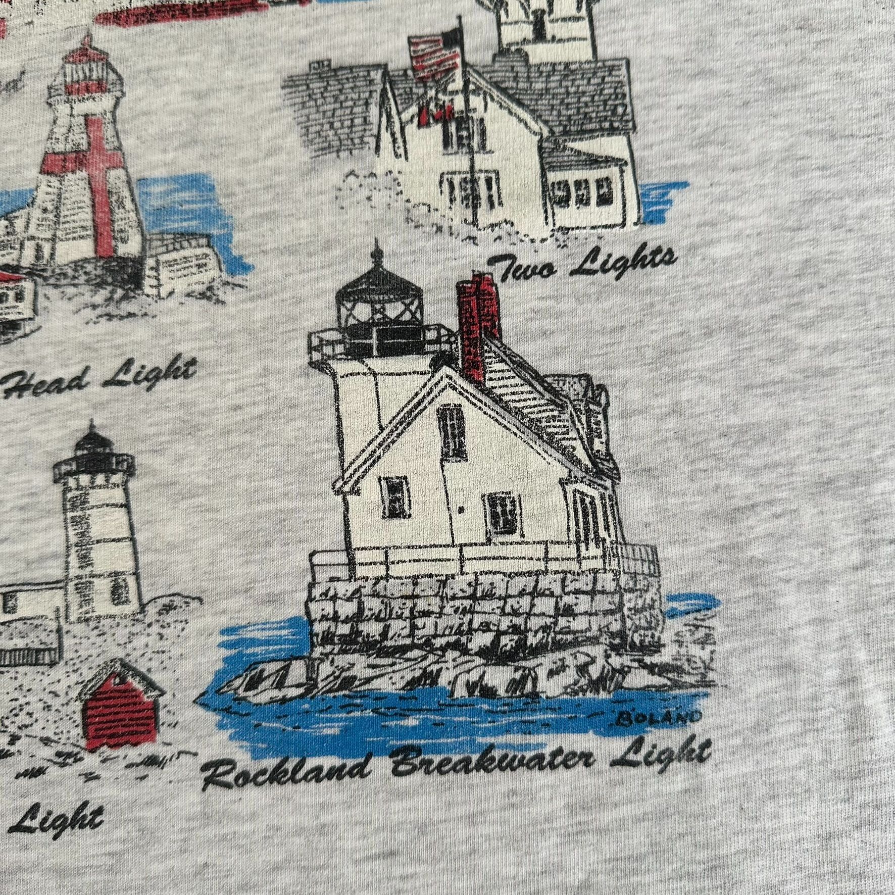 Anvil Vintage 90s Maine Lighthouse T-Shirt Gorpcore Coastal Grandm Size US XL / EU 56 / 4 - 4 Thumbnail