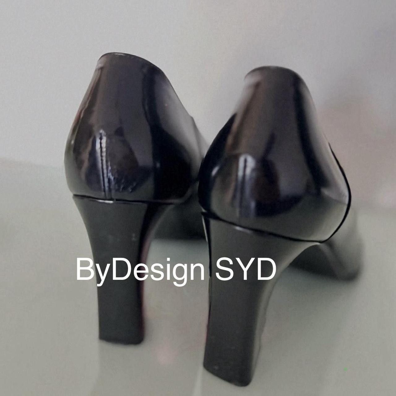 Celine CELINE Paris designer women's Black Leather Pumps Court Heel Size US 10 / IT 40 - 3 Thumbnail