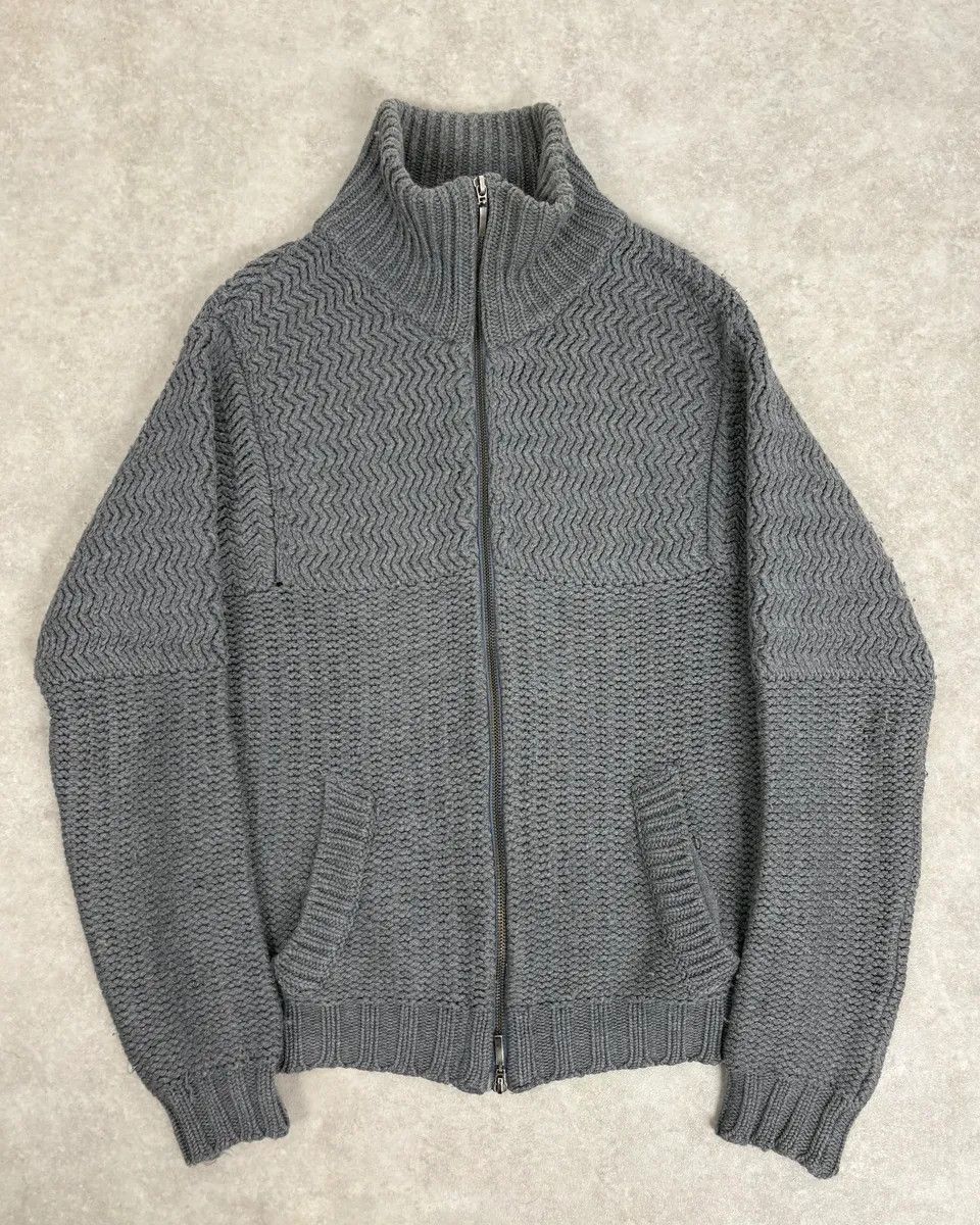 Daniele Alessandrini 2000s Daniele Alessandrini Textured Classy Gray Wool Zip-Up Sweater Size US S / EU 44-46 / 1 - 1 Thumbnail