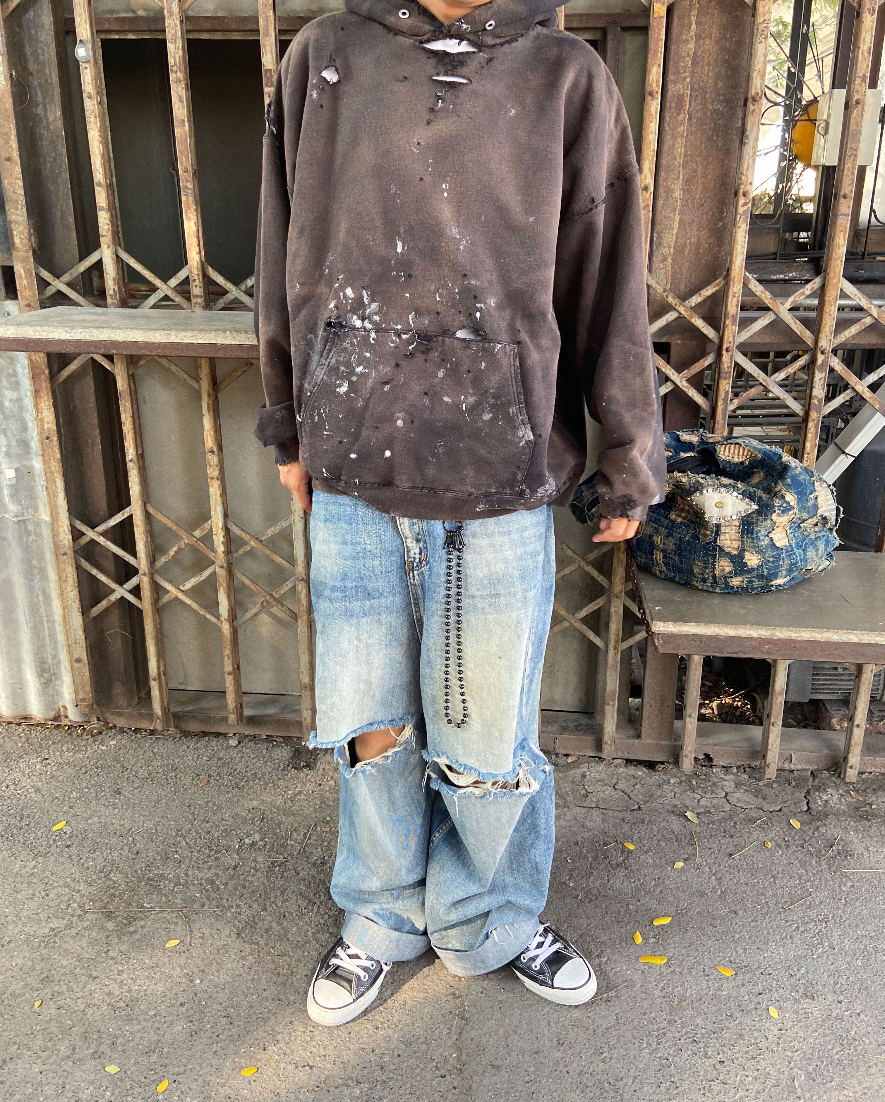 Vintage Thrashed Distressed & Faded Hoodie ERD Grunge Size US XL / EU 56 / 4 - 6 Thumbnail