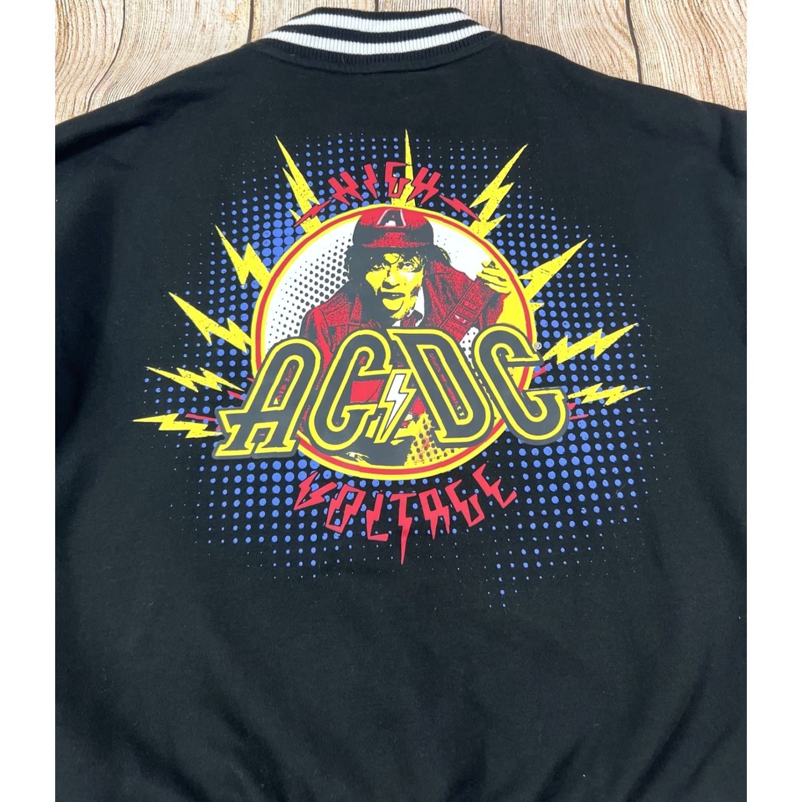 Vintage Goodie Two Sleeves AC/DC Goodie Two Sleeves Varsity Jacket Snap Black L Men Large Rock Music High Voltage Casual Jacket Size US L / EU 52-54 / 3 - 7 Thumbnail