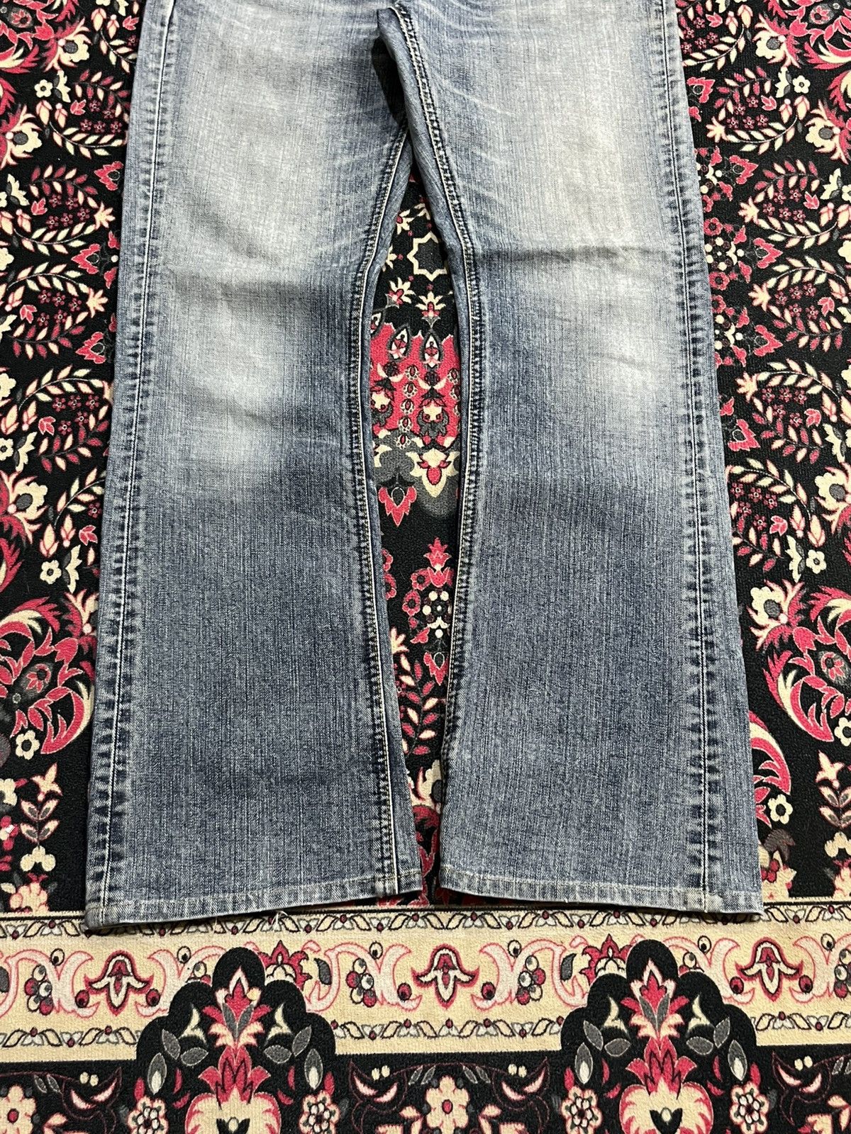 Lee Vintage Japanese Lee Riders Blue Washed Flare Jeans Size US 30 / EU 46 - 10 Thumbnail