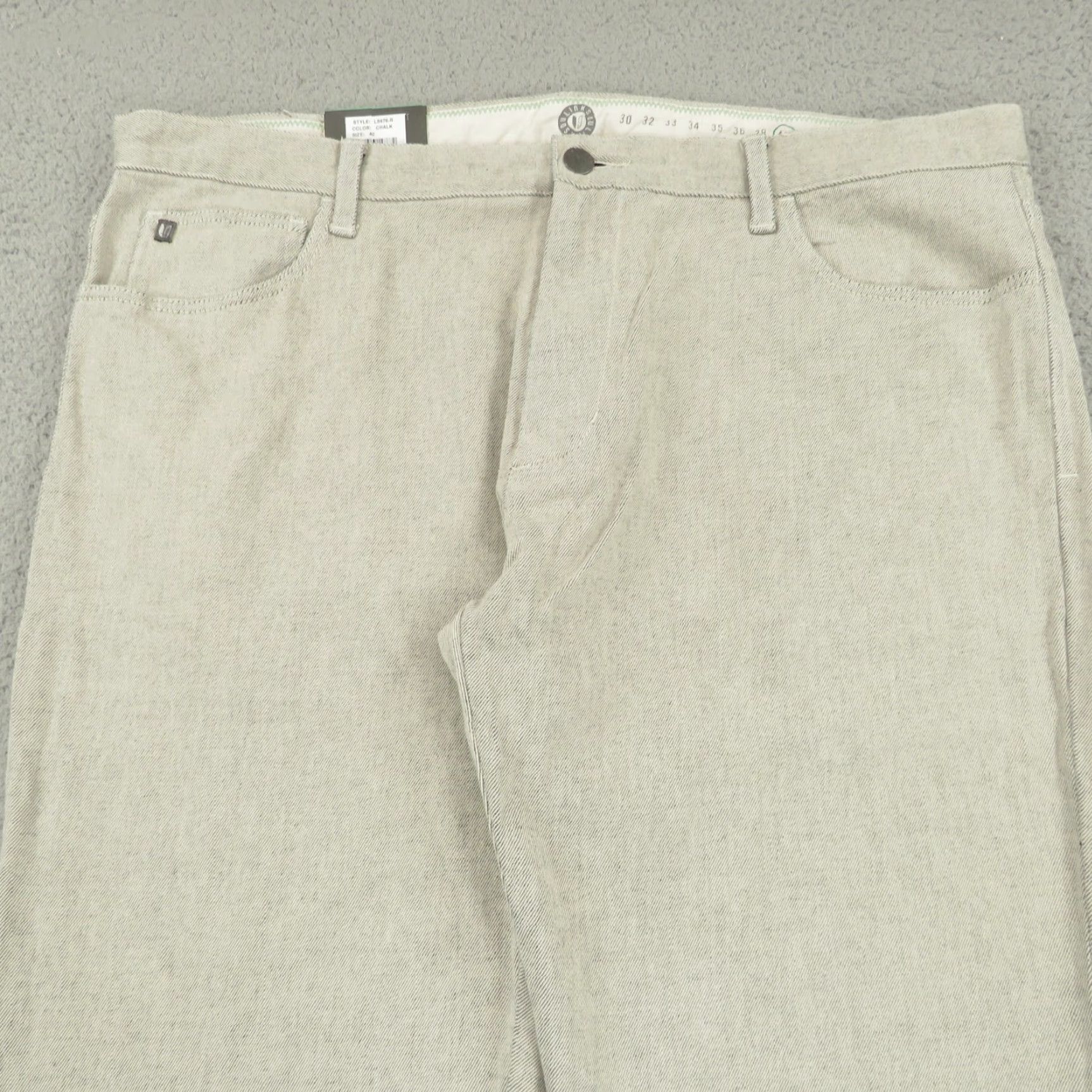 Denime Linksoul Pants Mens 40x32 Chalk Grey Straight Leg Denim Golf Stretch Flex Casual Chino 5-Pocket Regular Waist 40 Inseam 32in Gray Size US 40 / EU 56 - 5 Thumbnail