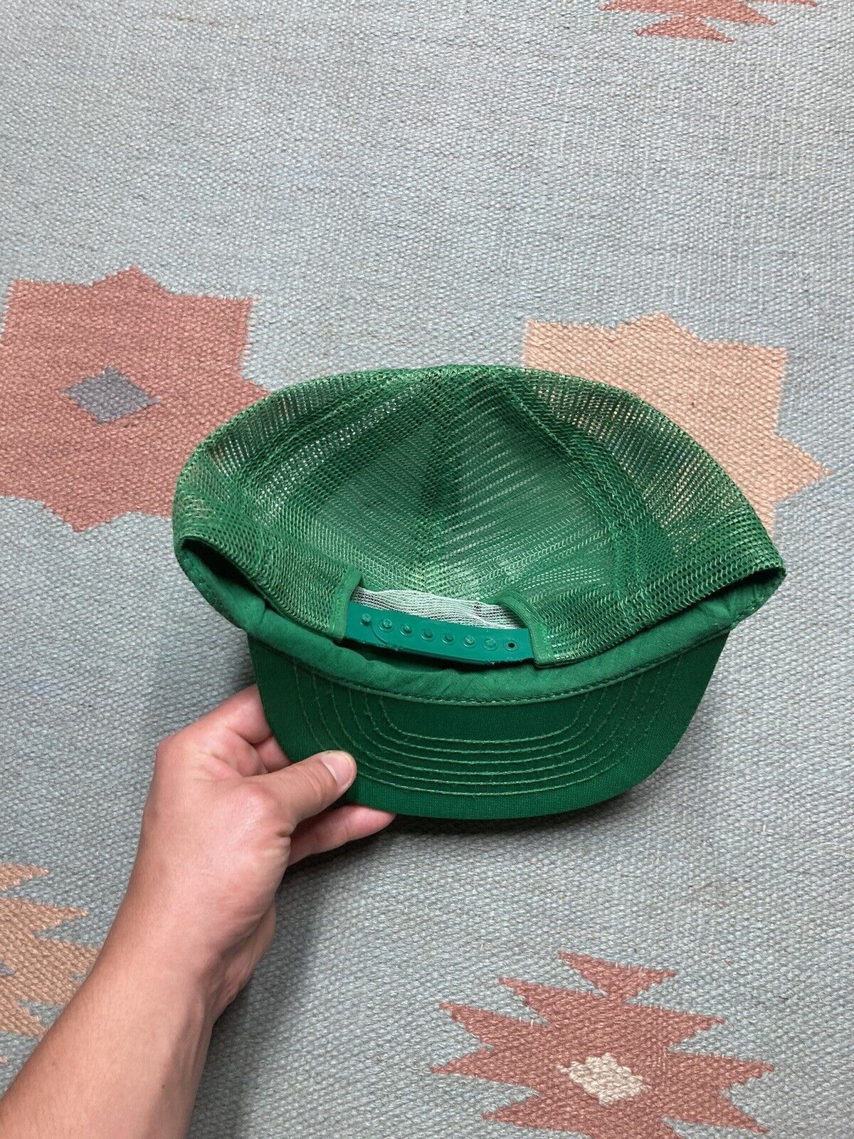 Vintage VTG 80s trucker hat mesh Prairie N.S.A mining forest green Size ONE SIZE - 4 Thumbnail