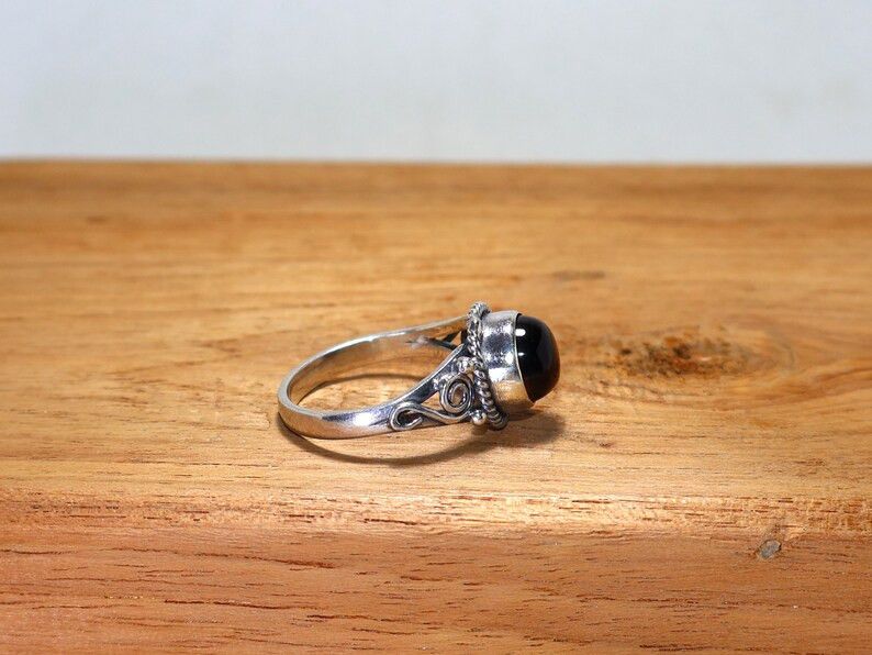 Handmade Smoky Quartz Ring, Handmade Sterling Silver Promise Ring Size ONE SIZE - 4 Thumbnail