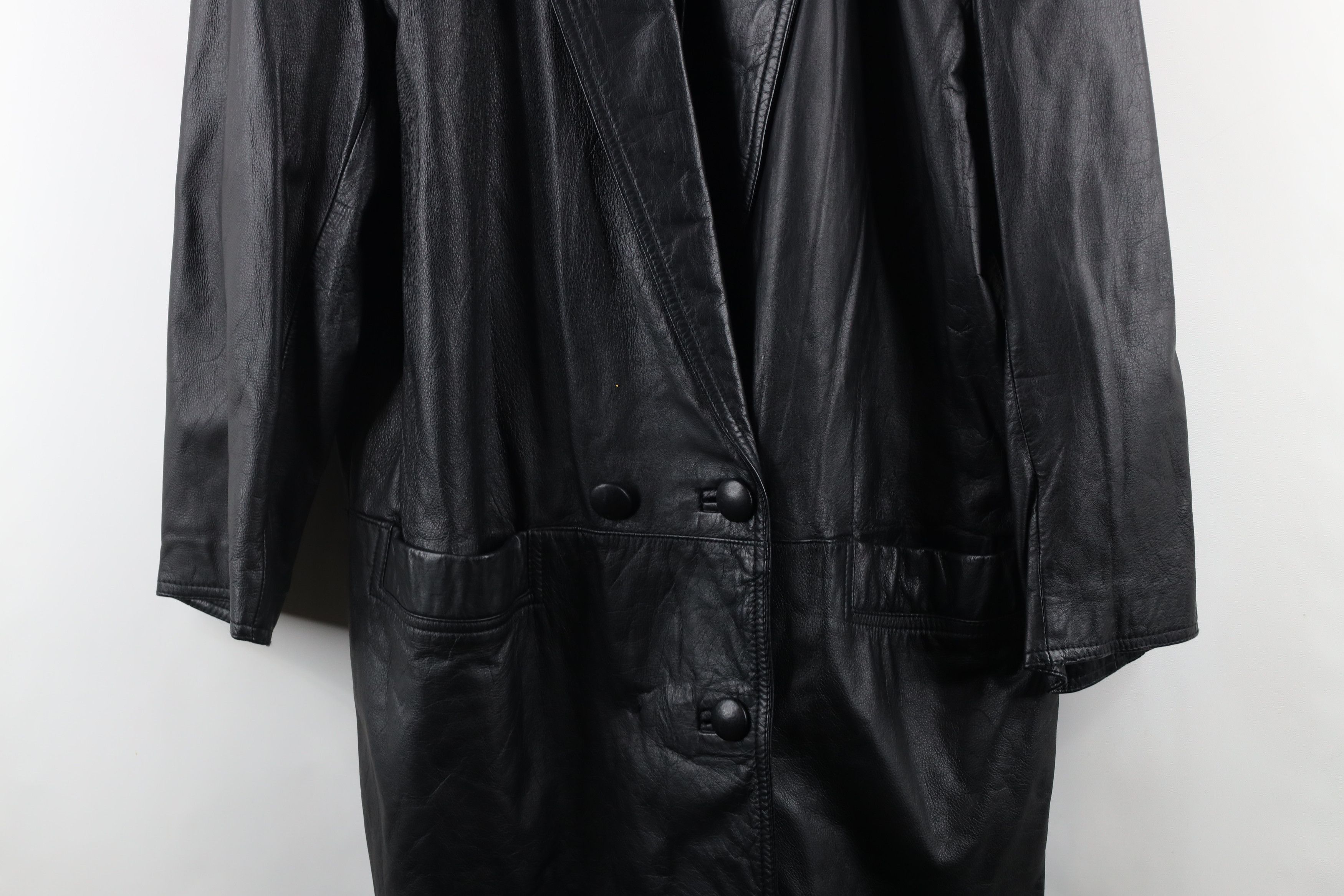 Vintage Vintage 90s Streetwear Gothic Leather Full Length Jacket Size L / US 10 / IT 46 - 3 Thumbnail