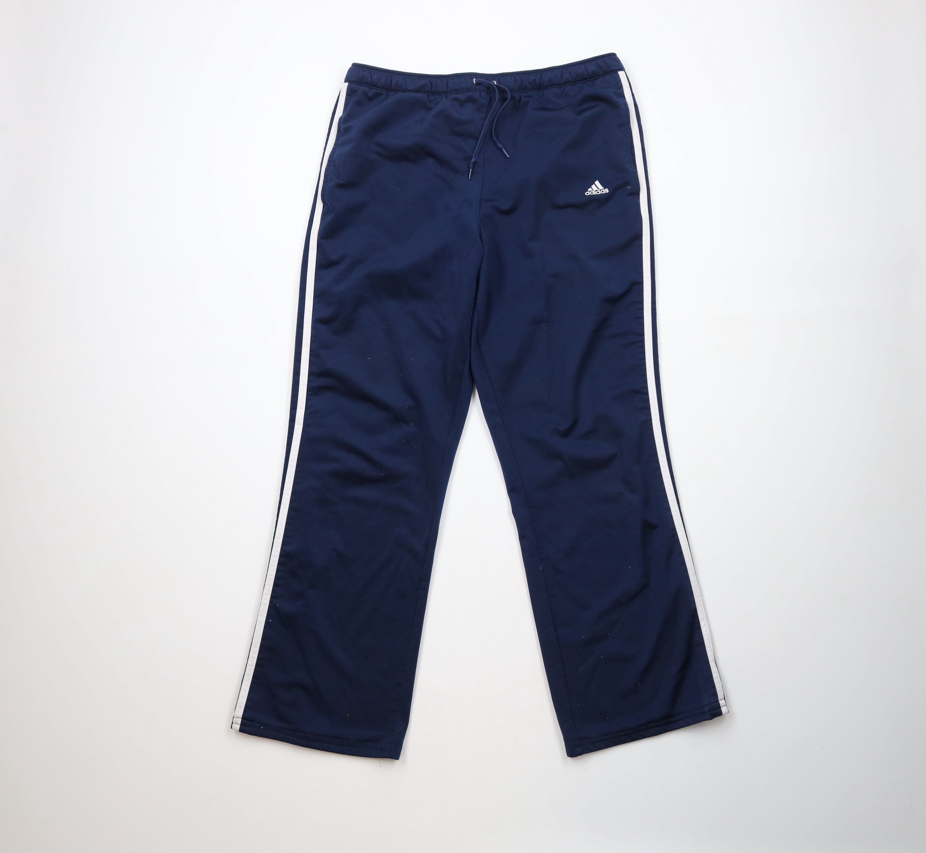 Adidas × Vintage Vintage Y2K Adidas Spell Out Striped Wide Leg Pants Blue Size 30" / US 8 / IT 44 - 1 Thumbnail