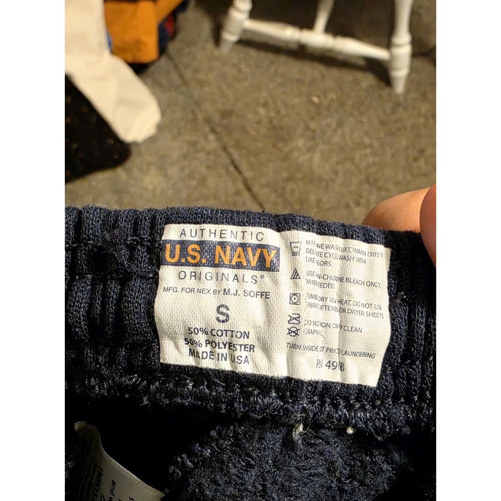 Soffe Soffe Sweatpants Mens S Navy Blue Relaxed Fit Drawstring Tapered Inseam 28 in Cotton Polyester Navy Size US 29 - 2 Thumbnail