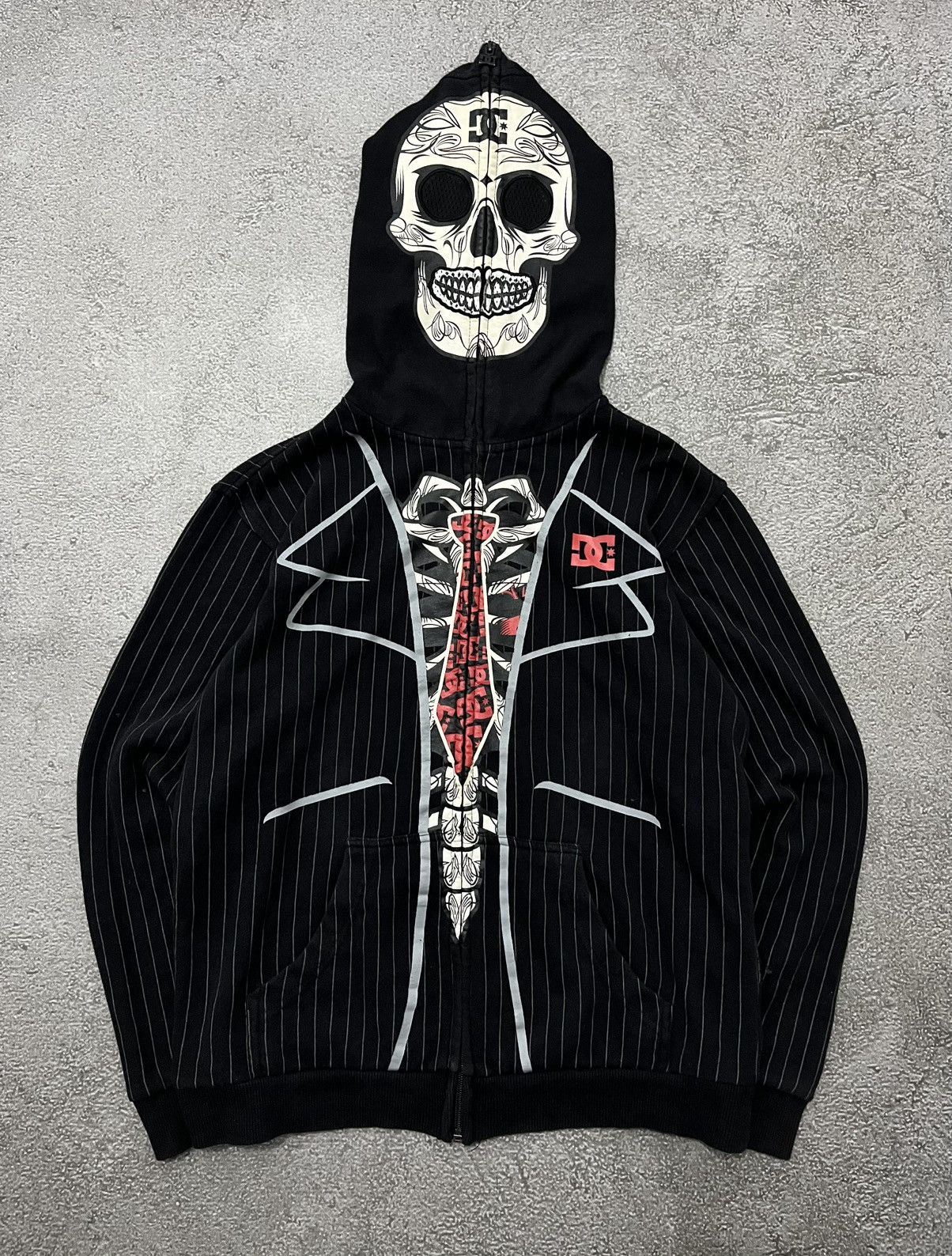 Vintage Rare DC Skeleton Full Face Zip Hoodie Size US M / EU 48-50 / 2 - 1 Thumbnail