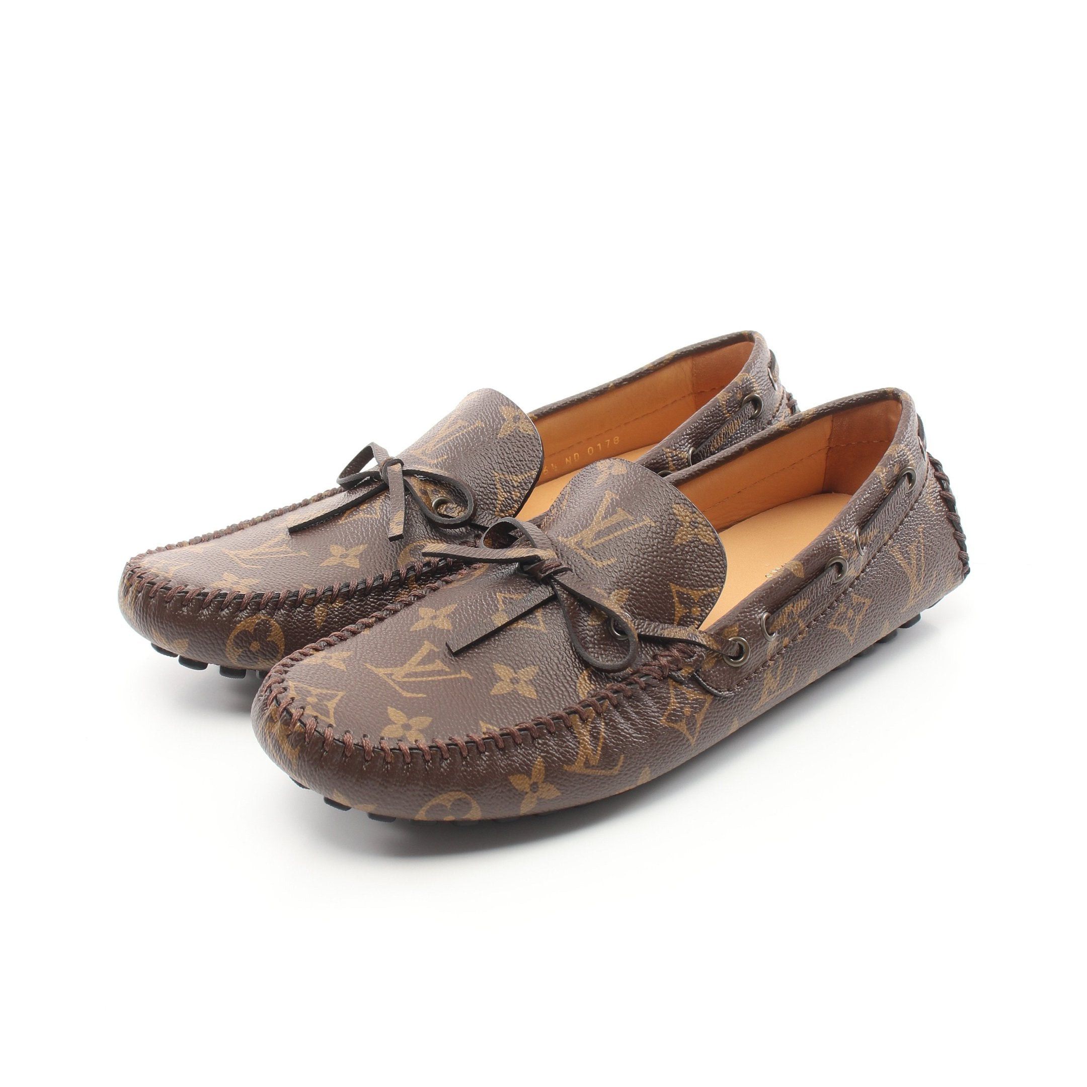 image of Louis Vuitton Arizona Line Monogram Driving Shoes Pvc Brown, Men's