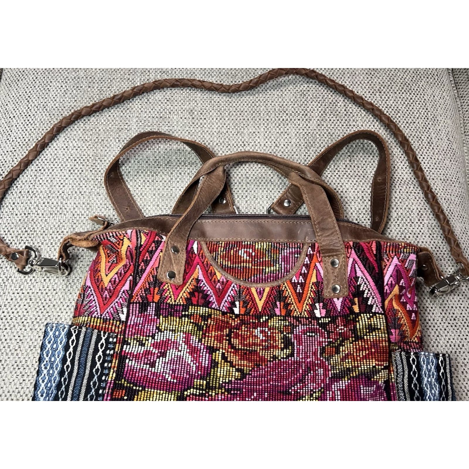 CO Nena & Co Convertible Crossbody Day Bag Leather Multicolor Designer Women Backpack Shoulder Handbag Size ONE SIZE - 5 Thumbnail