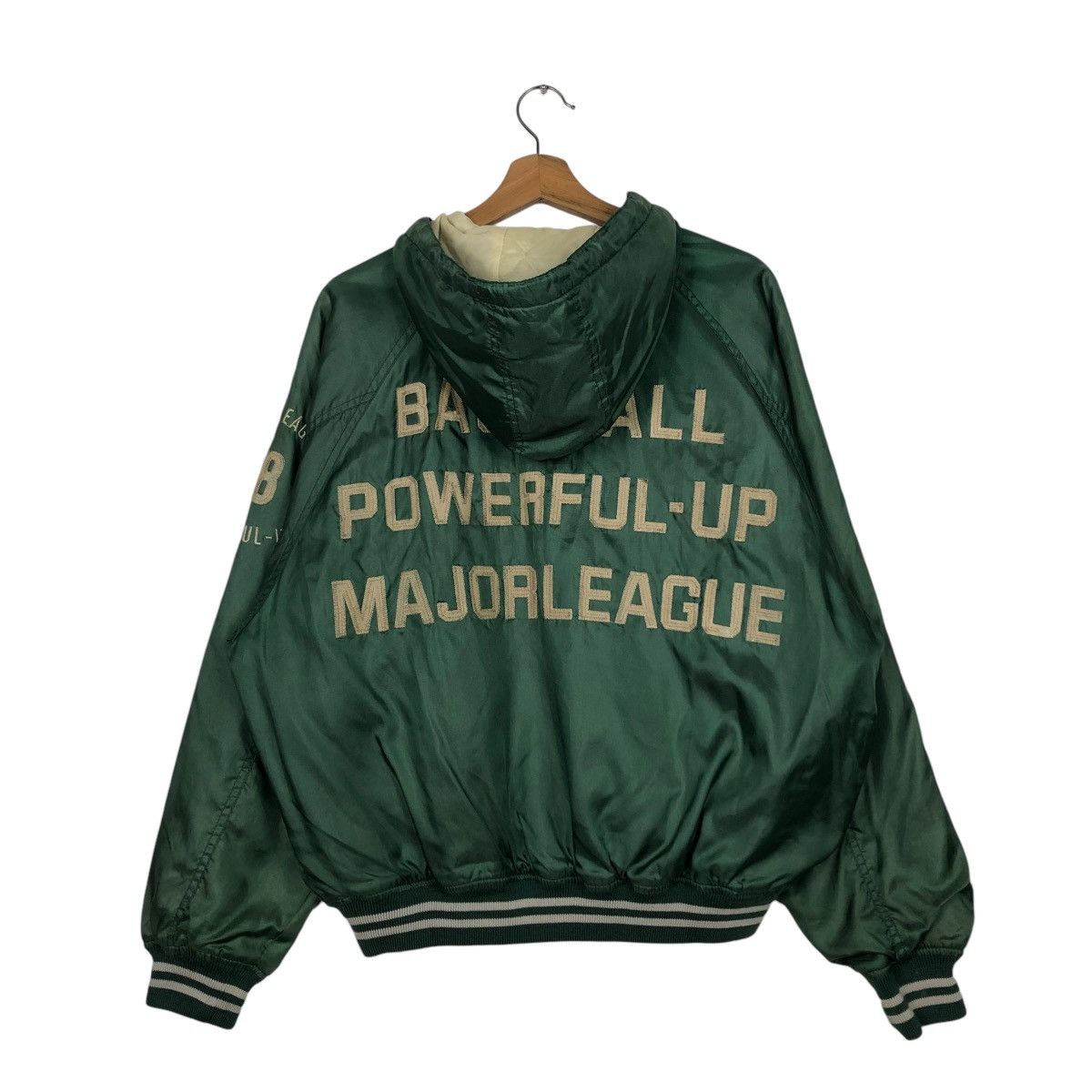 Japanese Brand 🔥SPORTSWEAR BOMBER JACKET MAJOR LEAGUE SPELL OUT BACK HIT Size US M / EU 48-50 / 2 - 13 Thumbnail