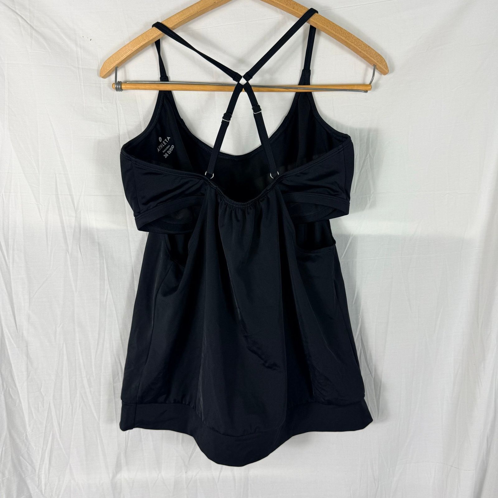 Athleta Athleta Black Blousy Tankini Swim Surf Top 467408 36D Beach Size ONE SIZE - 5 Thumbnail
