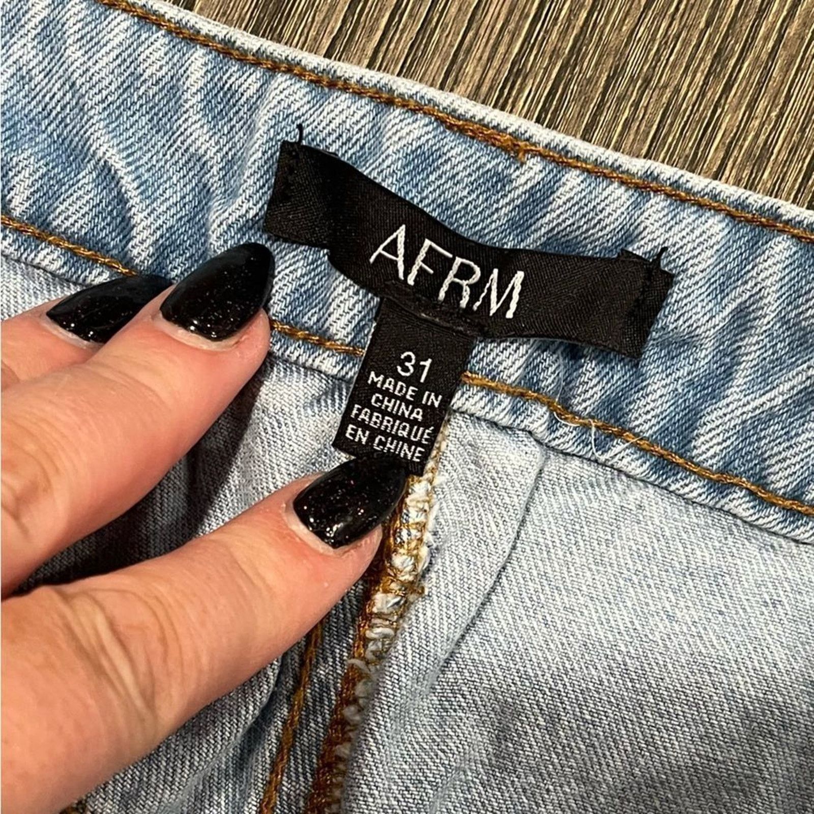 ARMA AFRM Jeans Oden Flared Leg High Waisted Distressed Size 31" - 6 Thumbnail