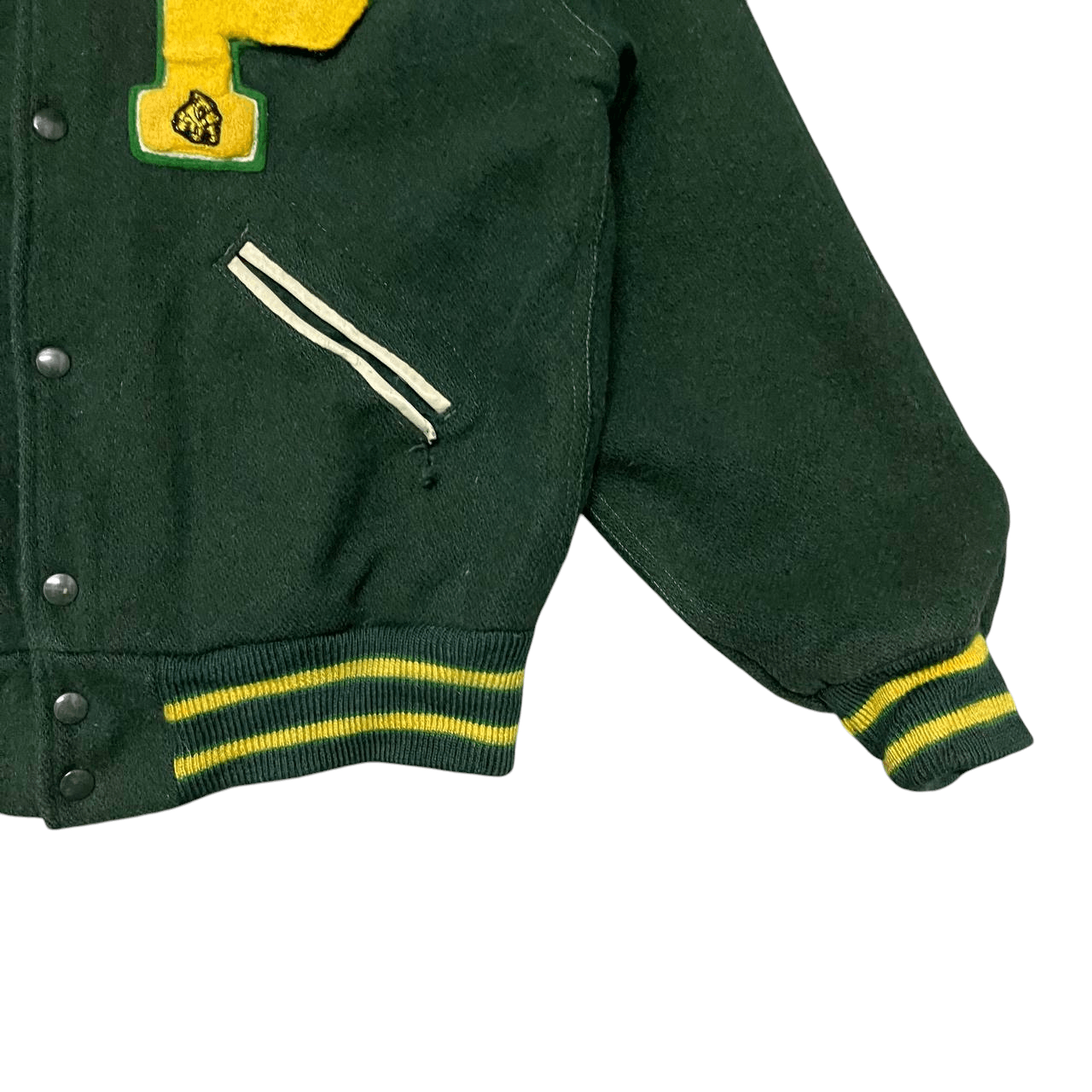 Vintage Vintage 70's Lasley Knitting Varsity Jacket Wool Size US L / EU 52-54 / 3 - 4 Thumbnail