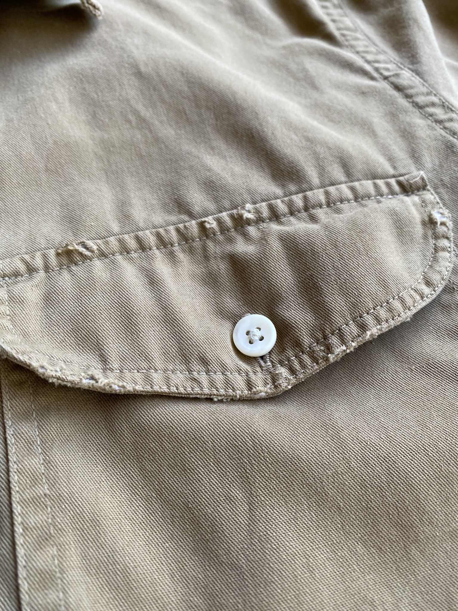 Kapital Repair Work Shirt - Khaki Twill Size US M / EU 48-50 / 2 - 16 Thumbnail