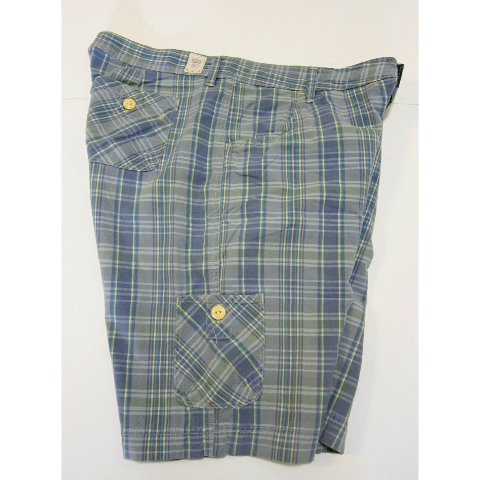 Levi's Levi's 100% Cotton Blue Yellow Plaid Chino Bermuda Cargo Shorts Men Size 36 Size US 36 / EU 52 - 7 Thumbnail