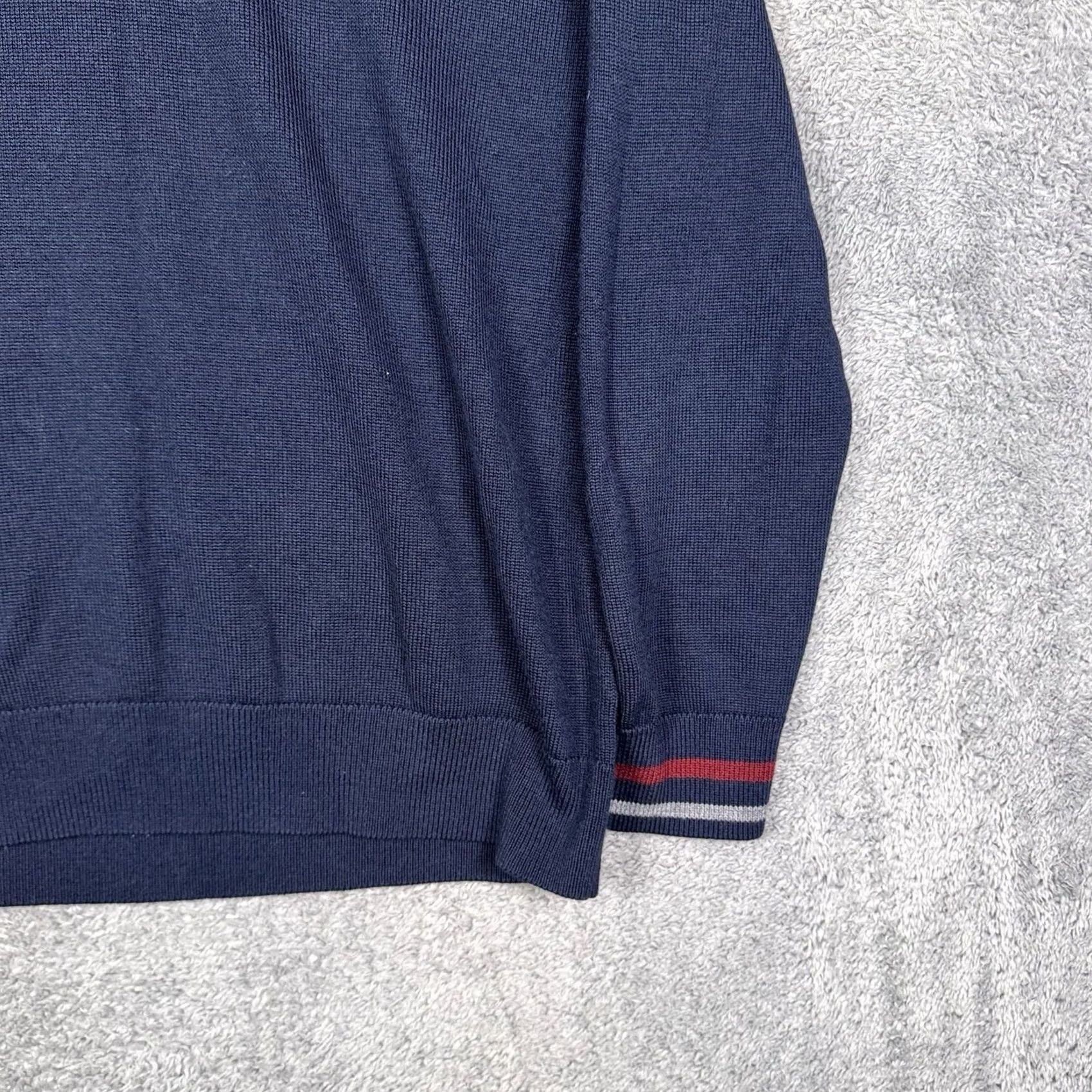 Brooks Brothers Brooks Brothers Merino Wool Sweater Mens L Netjets Stripe V Tennis Neck Long Sleeve Tight Knit Pullover Size US L / EU 52-54 / 3 - 4 Thumbnail