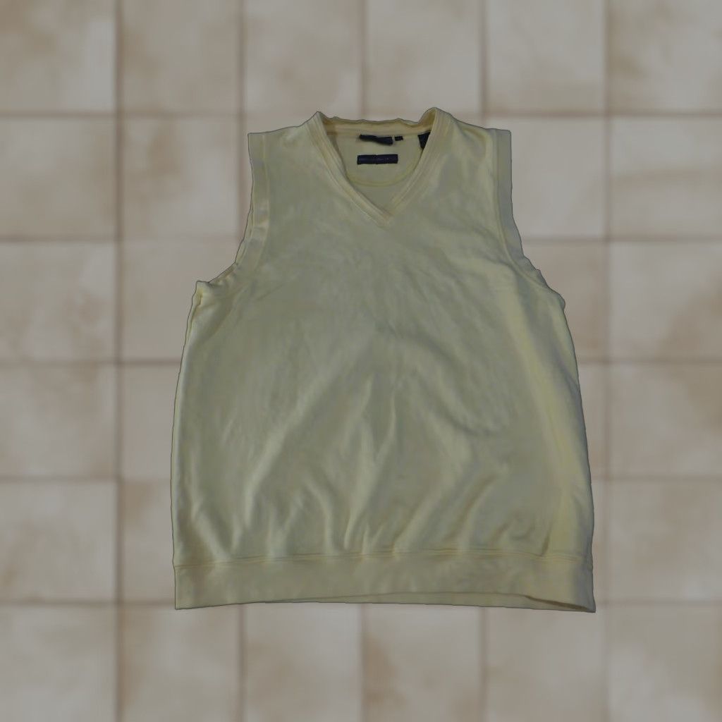 Vintage Bobby Jones Sweater Vest Mens L Yellow V-Neck Pima Cotton Golf Vest Size US L / EU 52-54 / 3 - 1 Thumbnail