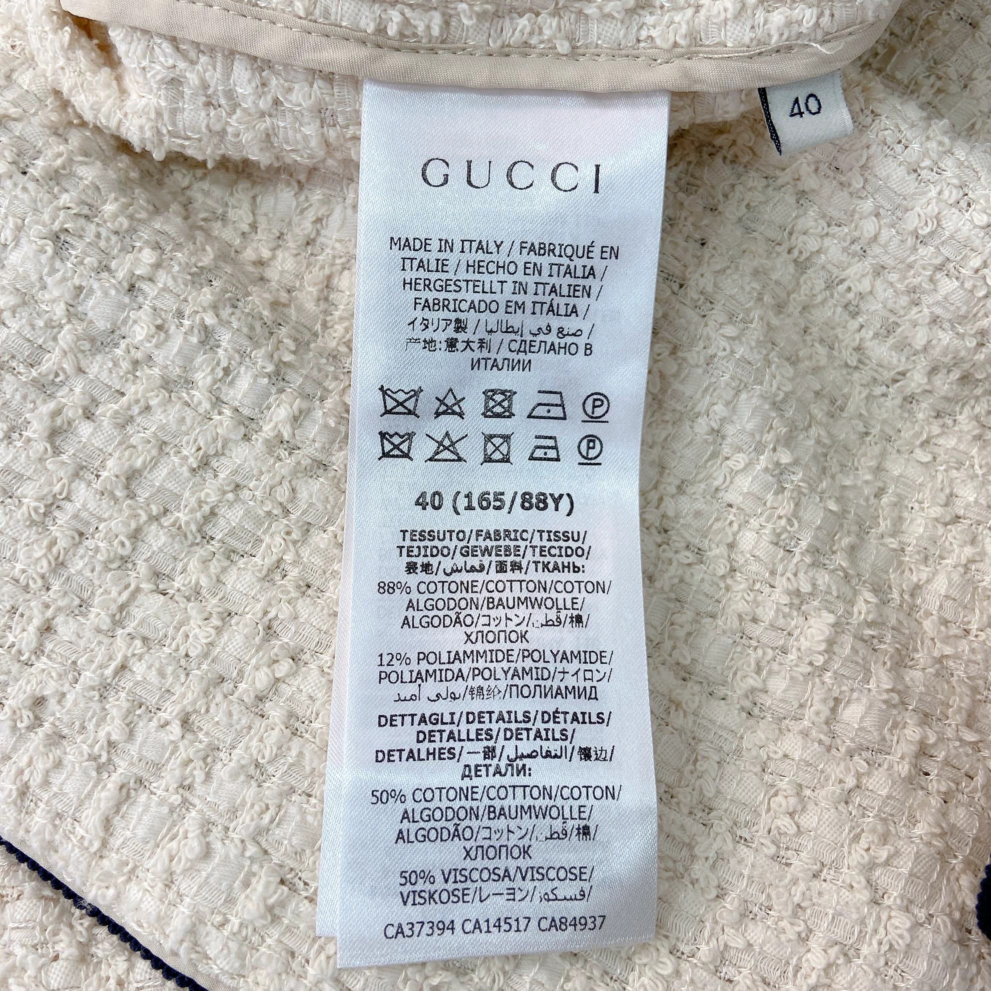 Gucci Gucci White Tweed Jacket with Pearl Buttons 40 Size S / US 4 / IT 40 - 8 Thumbnail
