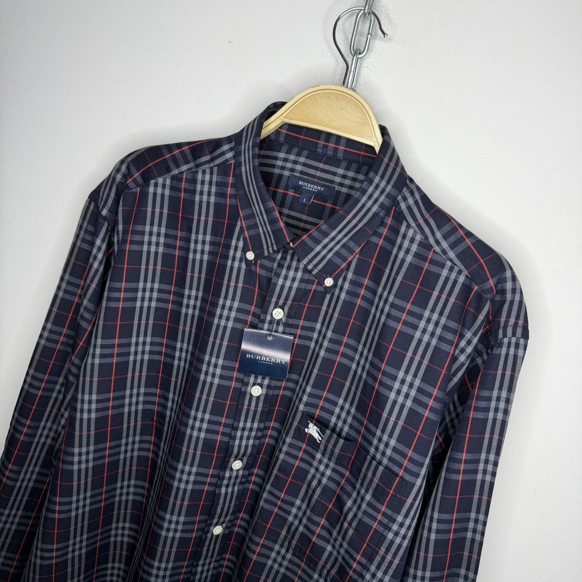 Burberry Burberry Nova Check Navy Checkered Shirt Button Up BRAND NEW Size US L / EU 52-54 / 3 - 5 Thumbnail