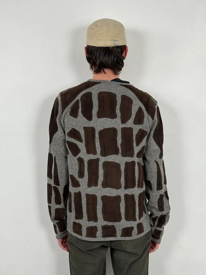 Roberto Cavalli 2010s Roberto Cavalli Grey & Brown Skeleton Relief Sweater Size US L / EU 52-54 / 3 - 3 Thumbnail