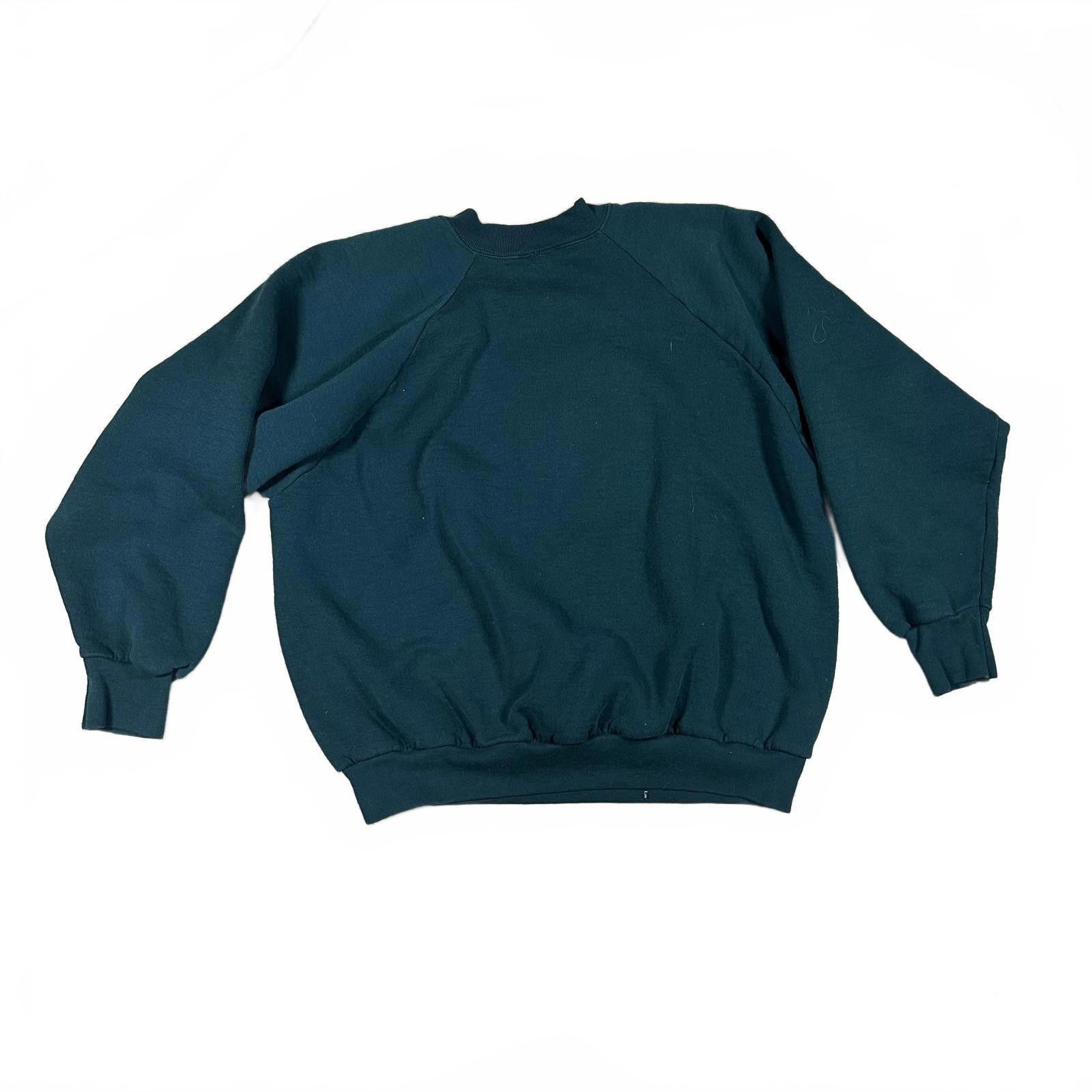 Fruit Of The Loom Women’s Sweatshirt Dark Green Christmas Graphic Vintage Size XL / US 12-14 / IT 48-50 - 3 Thumbnail