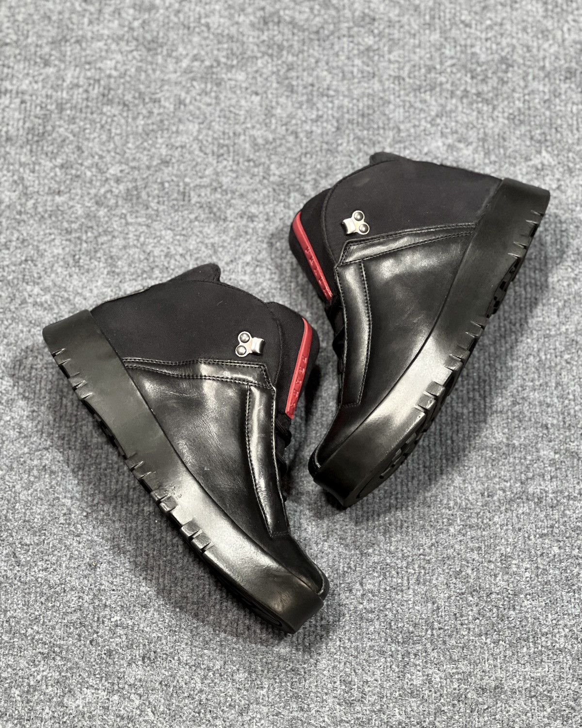 Prada PRADA 2000's Black 3T Leather & Nylon Hi Top Sneaker Size US 6 / EU 39 - 5 Thumbnail